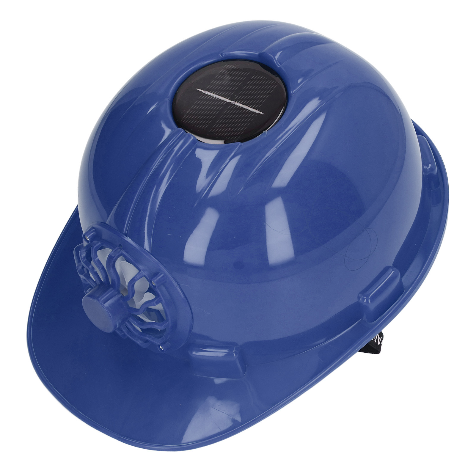 Belüfteter Bauhelm Mit Solarventilator, Atmungsaktiver Kunststoffschale, Herausnehmbarem Innenfutter Für Sommerliche Arbeiten Im Freien, Dunkelblau