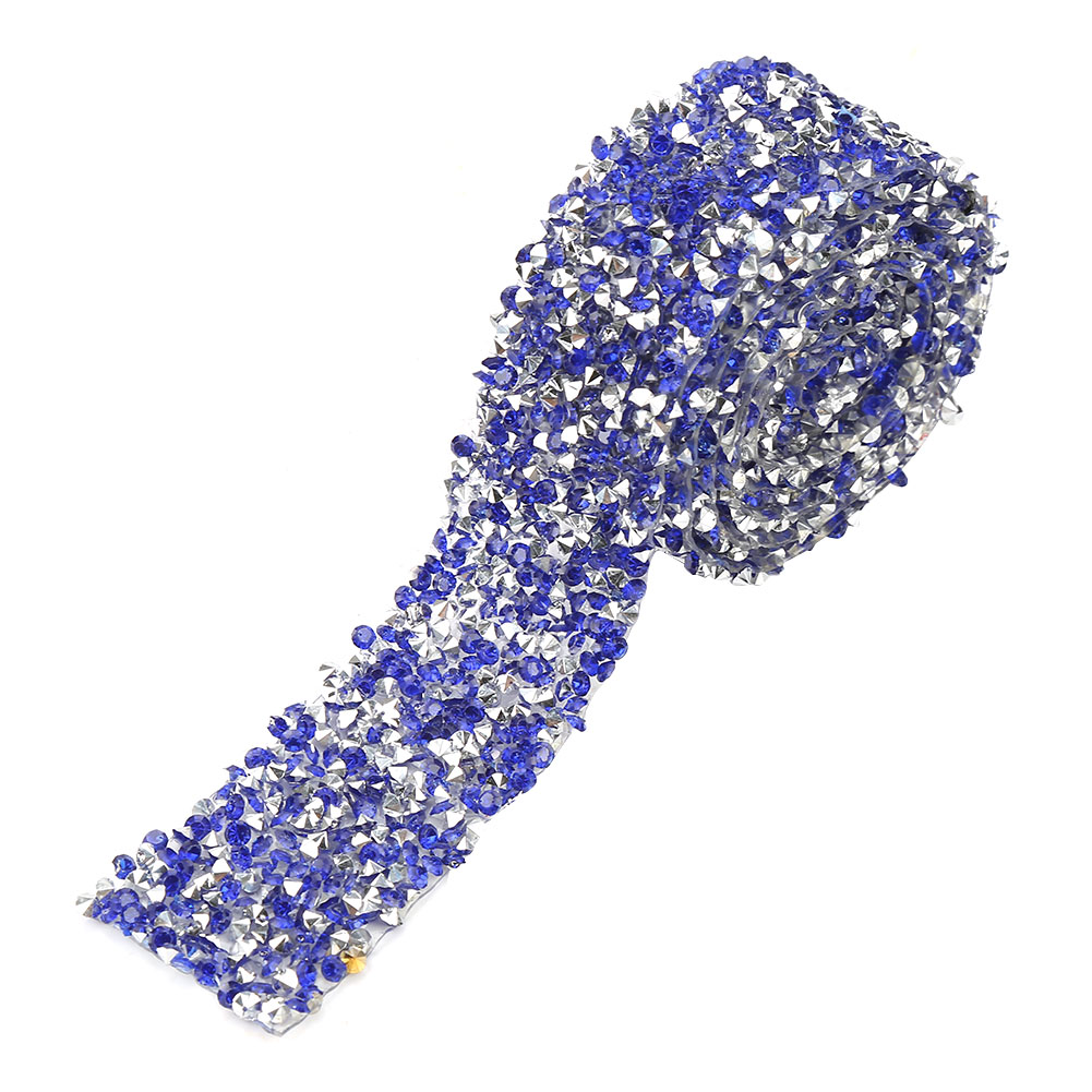 Funkelndes Band Mit Kristallstrasssteinen, 30 Mm Diamantgewebe, 1 Meter Rolle, Dunkelblaue Verzierung