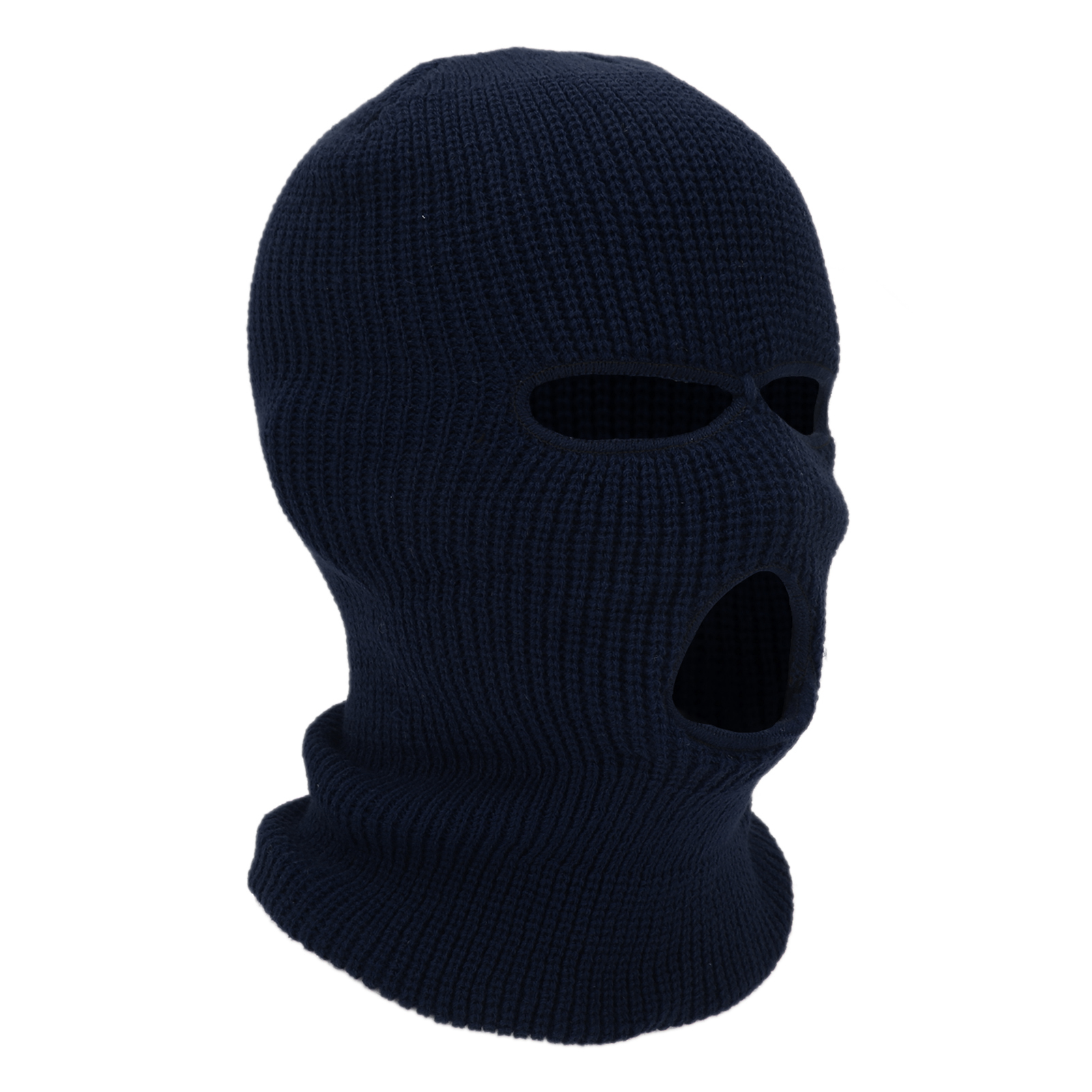 Dreiloch-strickmaske Für Das Gesamte Gesicht, Warmer, Winddichter Winter-schlauchschal Für Skifahren Und Andere Outdoor-sportarten, Dunkelblau
