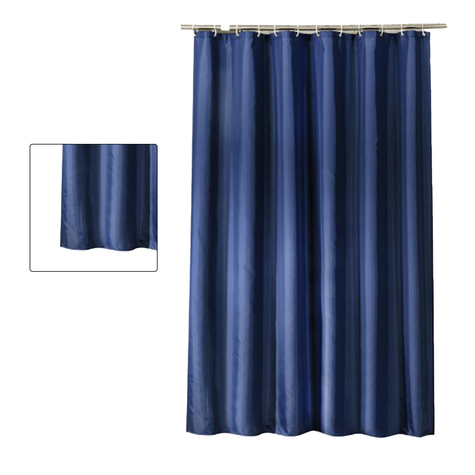 Wasserdichter Duschvorhang Mit Haken, Modern Und Aus Dickem Polyester, Für Badezimmer Zu Hause Oder Im Hotel, Dunkelblau