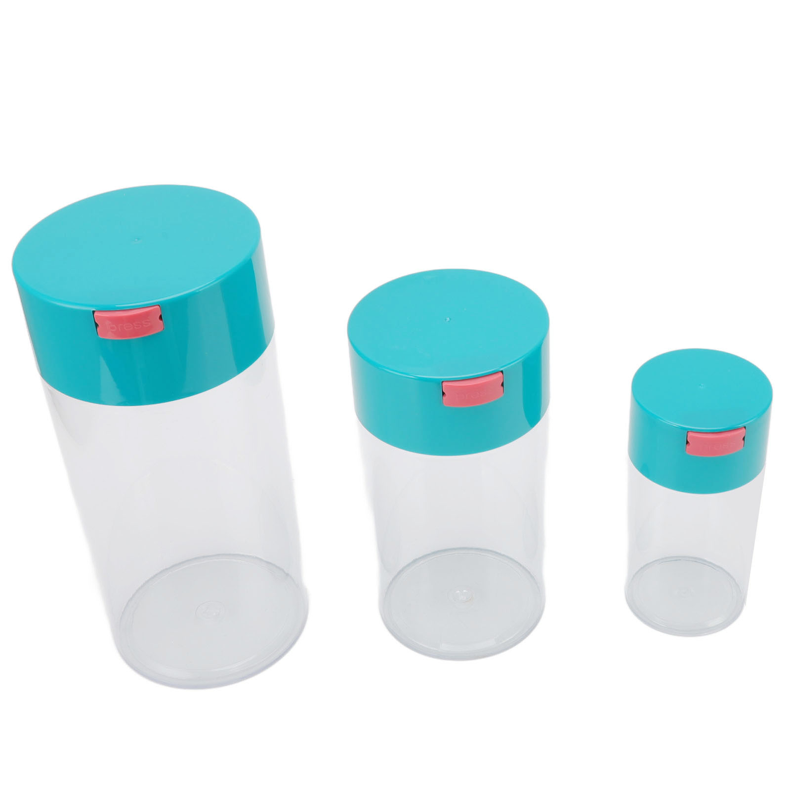 Luftdichtes, Transparentes Set Aus 2100 Ml, 1100 Ml Und 400 Ml Leeren Kunststoff-aufbewahrungsbehältern Für Trockenfrüchte, Kaffee Und Tee.