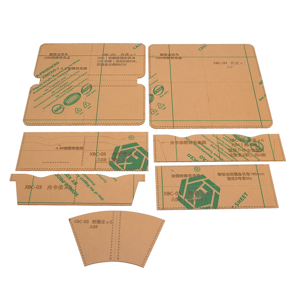 Set Mit 5 Transparenten Acryl-schablonen Für Geldbörsen Mit Reißverschluss, Schablonen Zur Handtaschenherstellung, Lederbearbeitungswerkzeuge