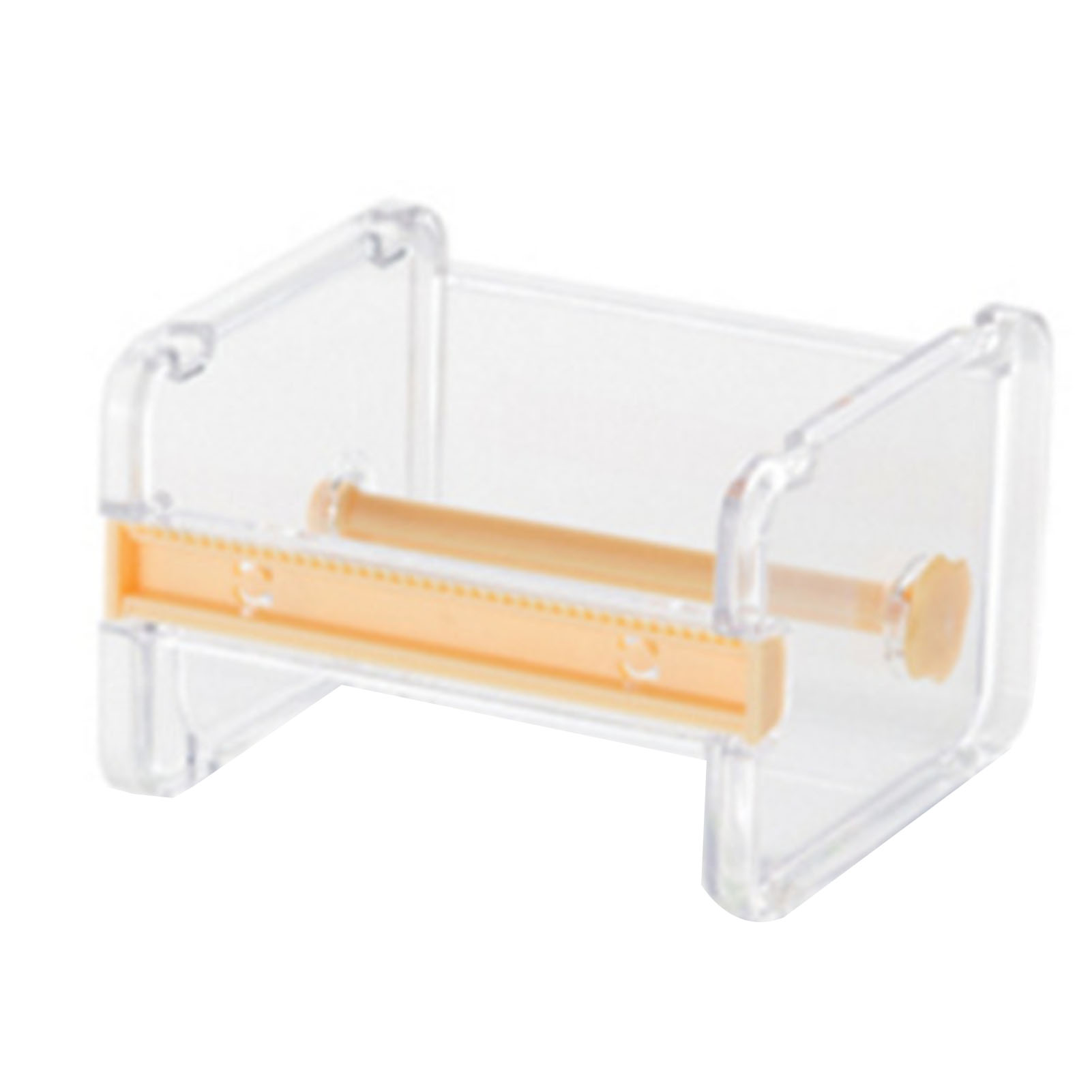 Dekorativer Klebebandabroller Mit Abschneider, Transparent, 2 Kerben, Stapelbarer Rollenhalter Aus Abs, Gelb