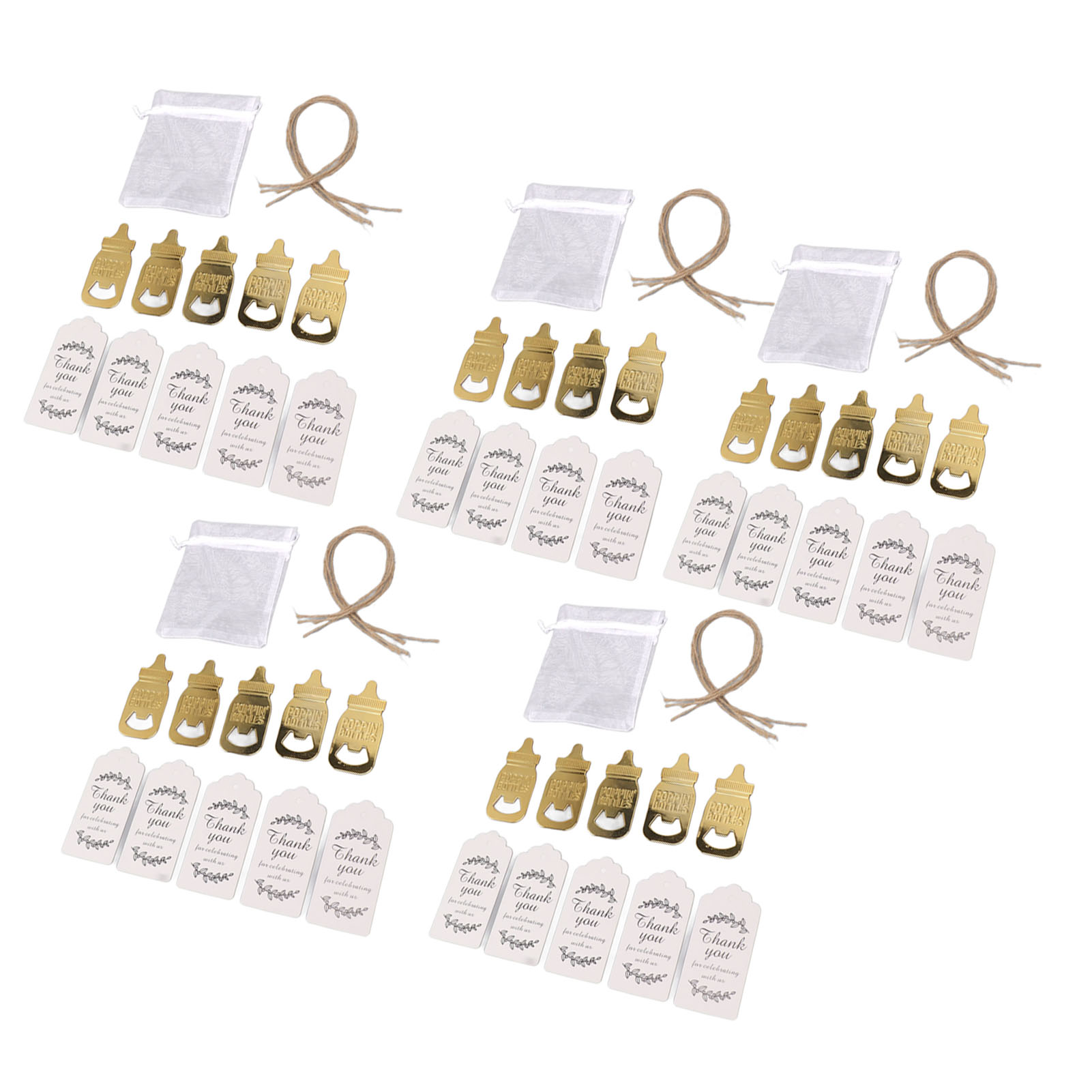 Set Mit 24 Babyflaschenöffnern In Form Von Babyflaschen, Zinklegierung, Goldfarben, Gastgeschenk Zur Babyparty