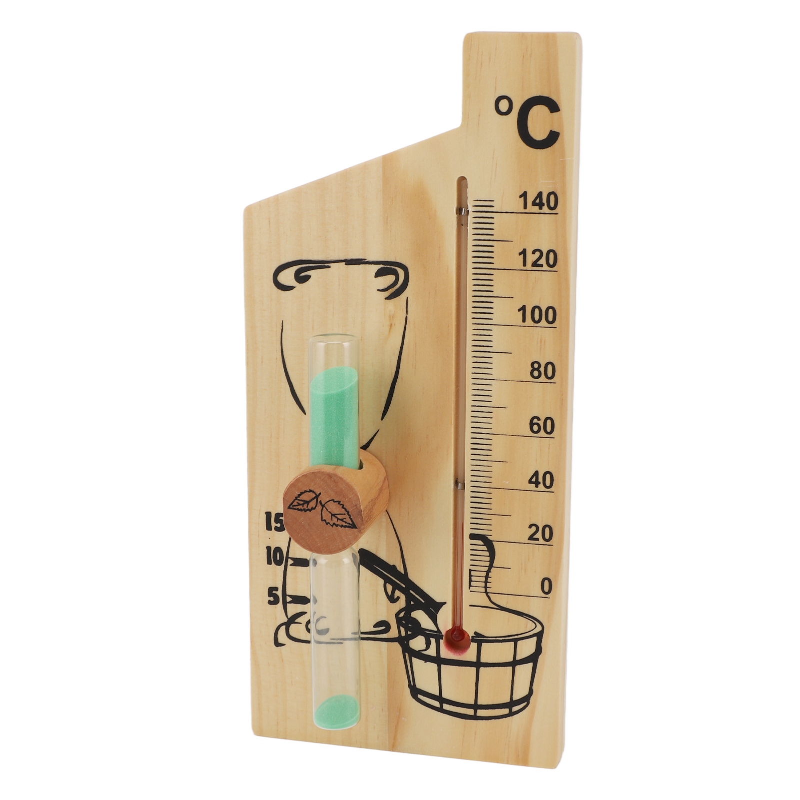 Goldene Holz-sanduhr Für Die Sauna, Wandthermometer 0–140 °c, 15-minuten-timer, Saunazubehör