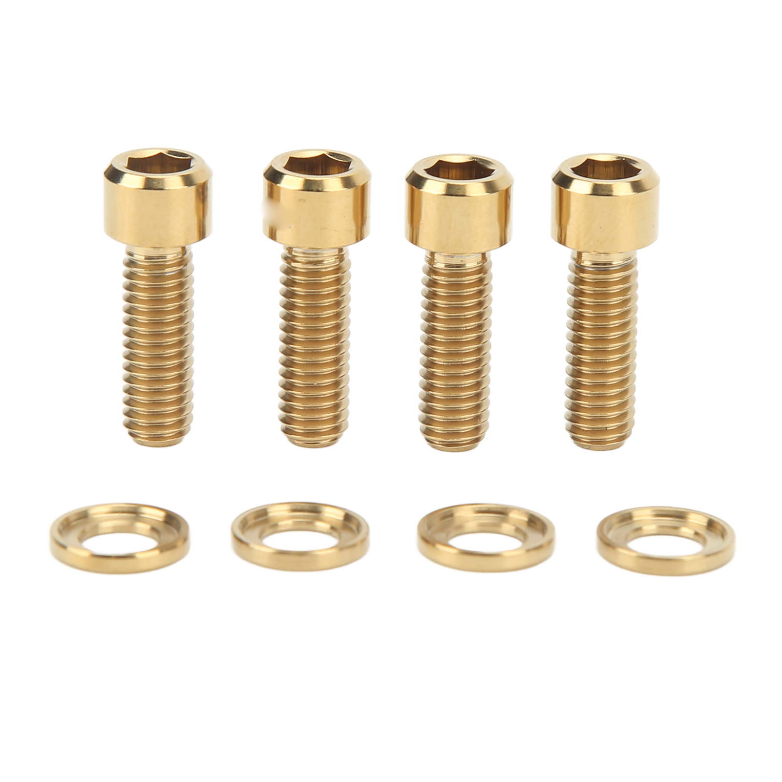 Satz Mit 4 M6 18mm Scheibenbremsschrauben Aus Titanlegierung, Goldfarben, Robuste Und Rostfreie Befestigung.