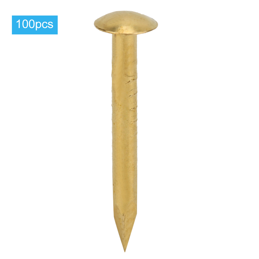 100 Vintage-nägel Aus Vergoldetem Messing Mit Rundem Kopf, 15 Mm, Diy-bastelbedarf, Befestigungsmaterial