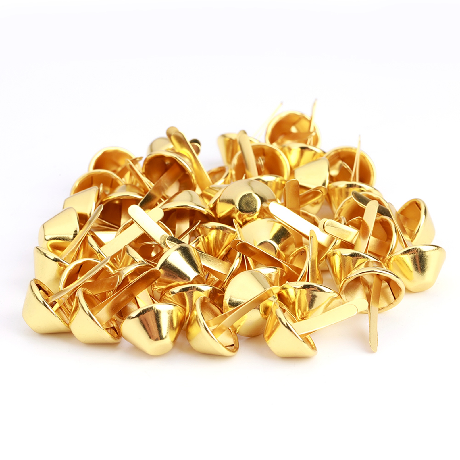 Set Mit 50 Flachkopf-kegelnägeln Für Handtaschen, Lederwarenzubehör, Diy-lederbedarf, Gold, 15 Mm