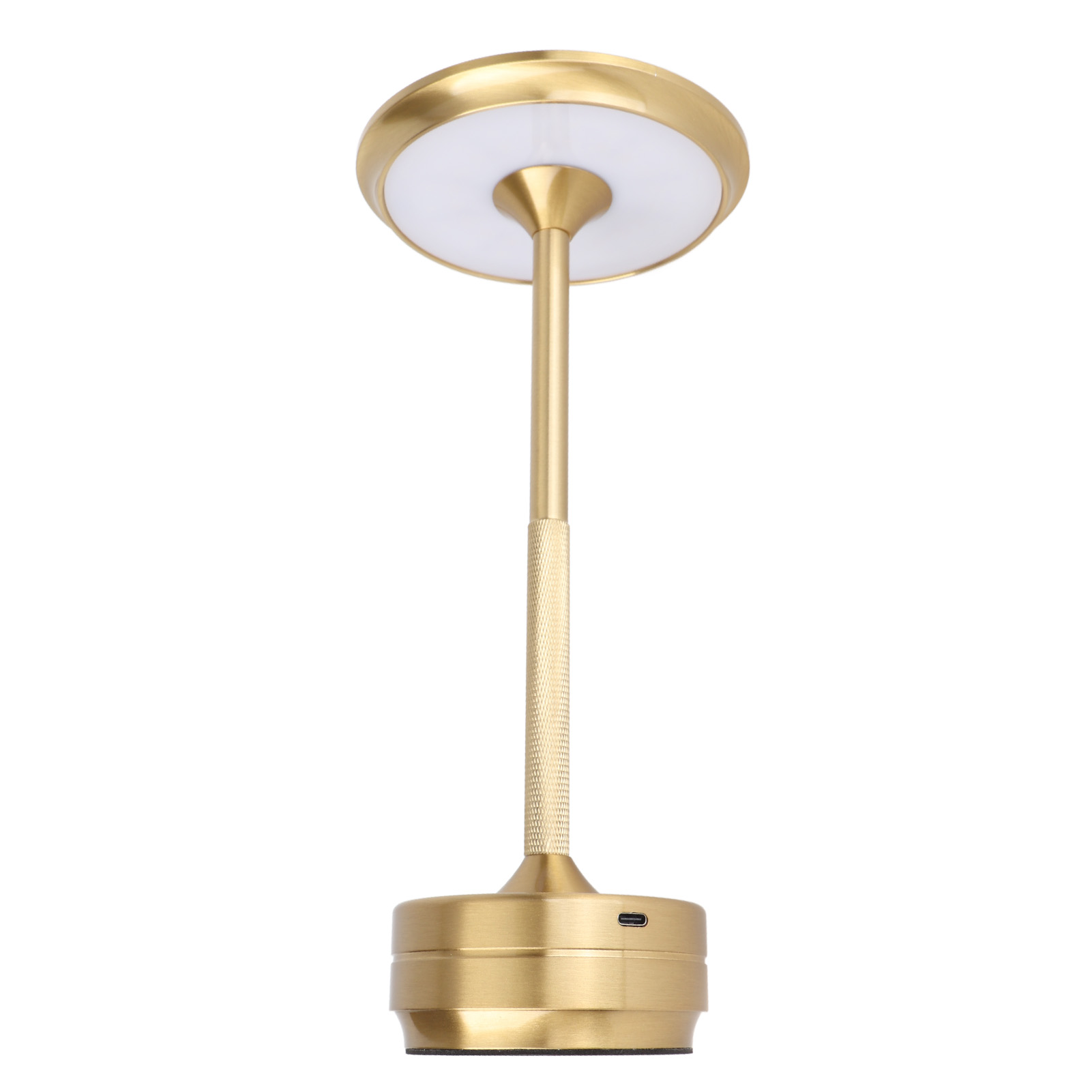 Goldene Led-schreibtischlampe Mit 360°-dimmfunktion, Schnellladefunktion, Aluminiumgehäuse Und Einstellbarer Beleuchtung
