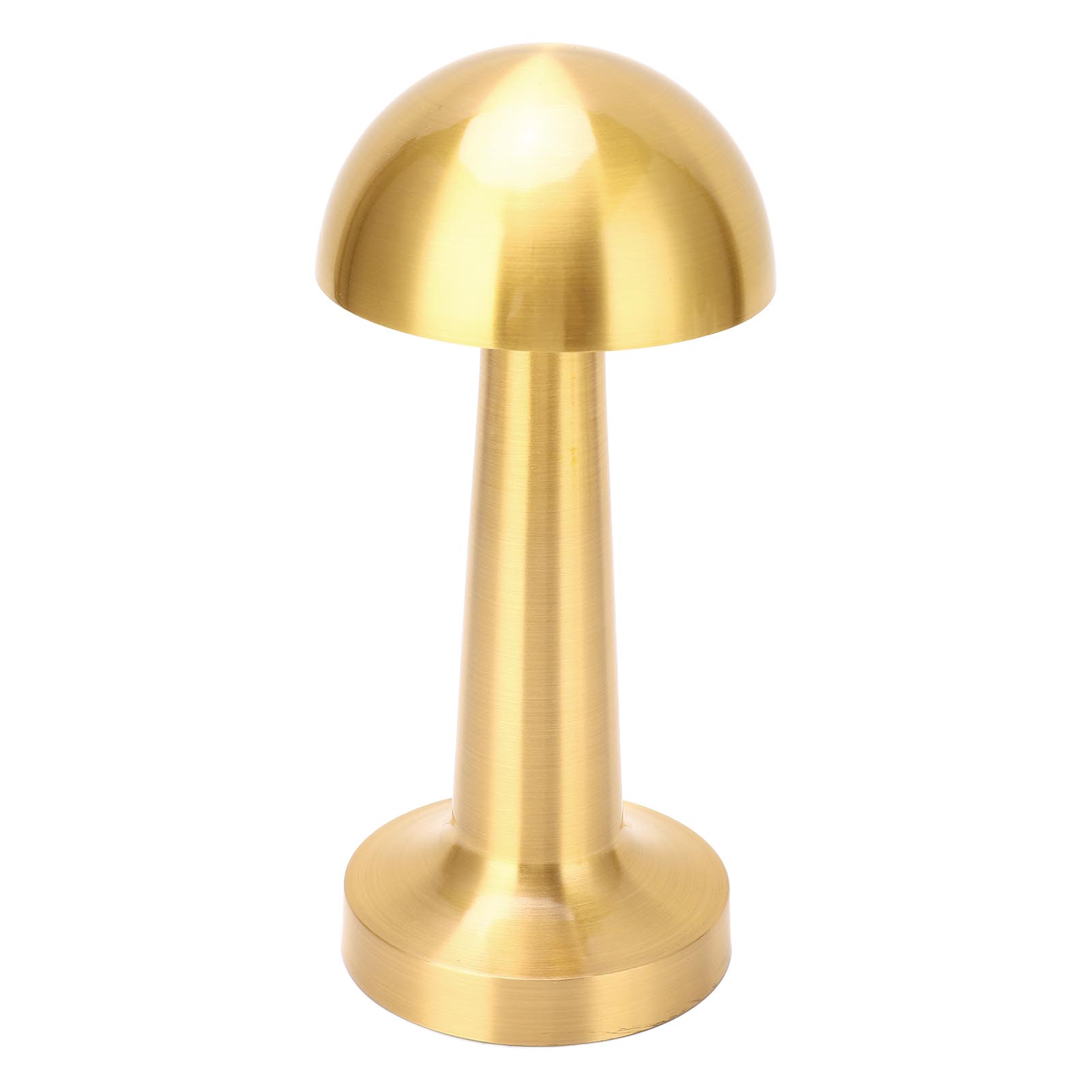 Kabellose Pilzlampe, Usb-aufladbar, 3 Farben, Helligkeit Einstellbar, Metall, Niedliche Nachttischlampe Für Kinderzimmer, Babyzimmer, Gold