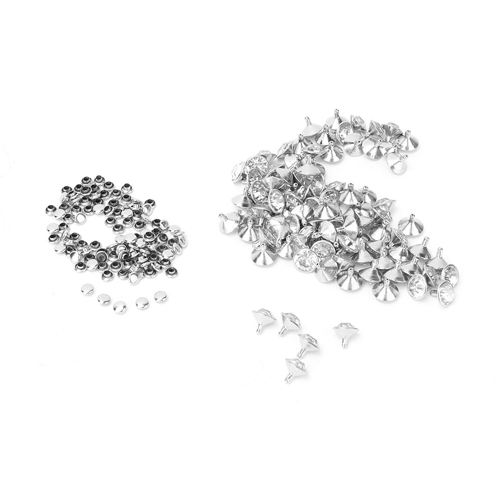 12 Mm Schnellnietnägel Mit Kristallintarsien, Rundkopfnägel Für Diy-lederdekorationen, Gold, 12 Stück