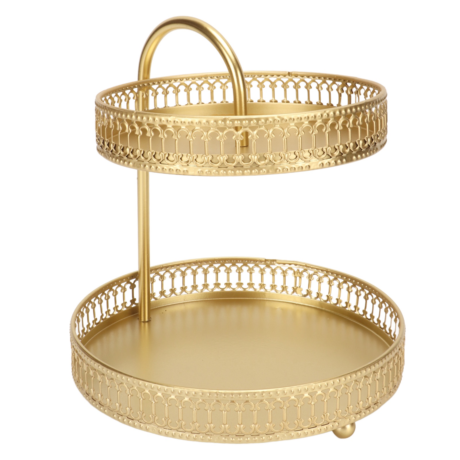 Zweistöckiger Goldener Obstständer, Groß Und Elegant, Multifunktionaler Dekorativer Cupcake-ständer Für Zuhause, Partys Und Küche
