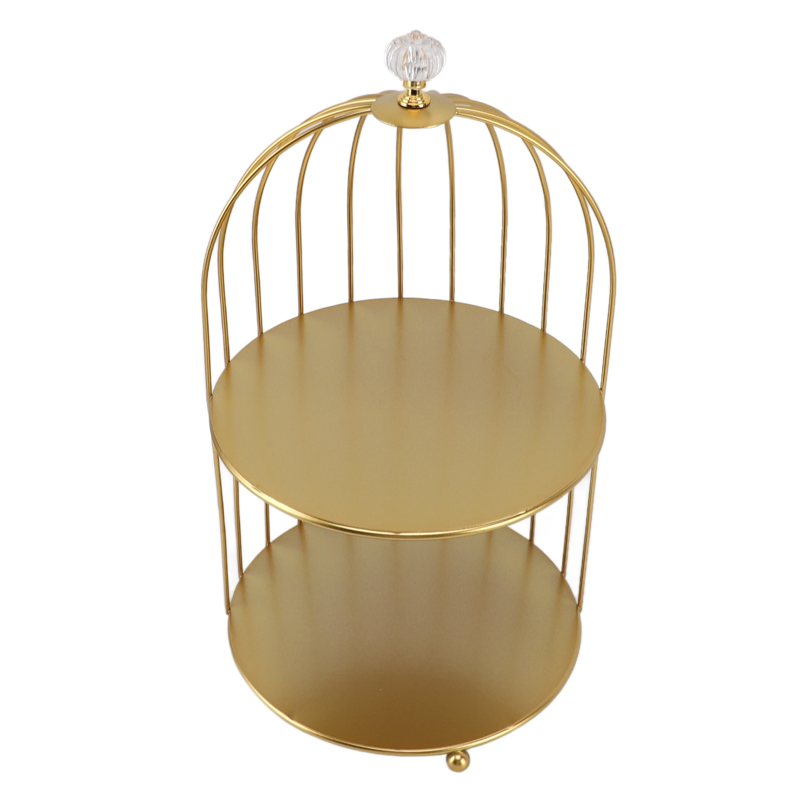 Kosmetik-organizer Im Vogelkäfig-design, Goldfarbenes Eisen, Platzsparend, Einzigartig, Multifunktional, Mit Zwei Ablagen Für Das Badezimmer