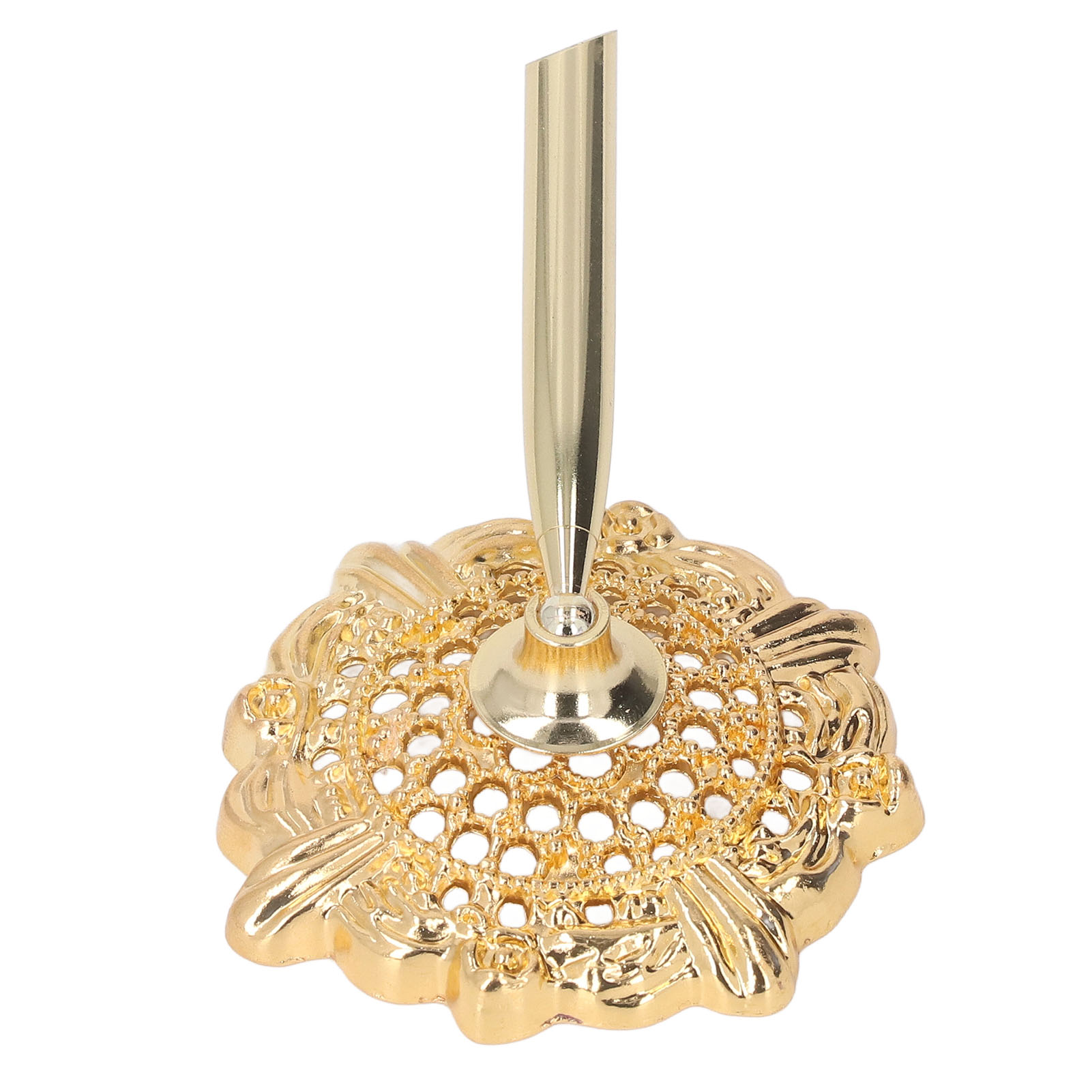 Klassischer Retro-stifthalter, Durchbrochenes Design, Kompaktes Metall, Dekorativ Und Praktisch, Stifthalter Zum Einstecken Für Den Schreibtisch, Gold (stift Nicht Enthalten)