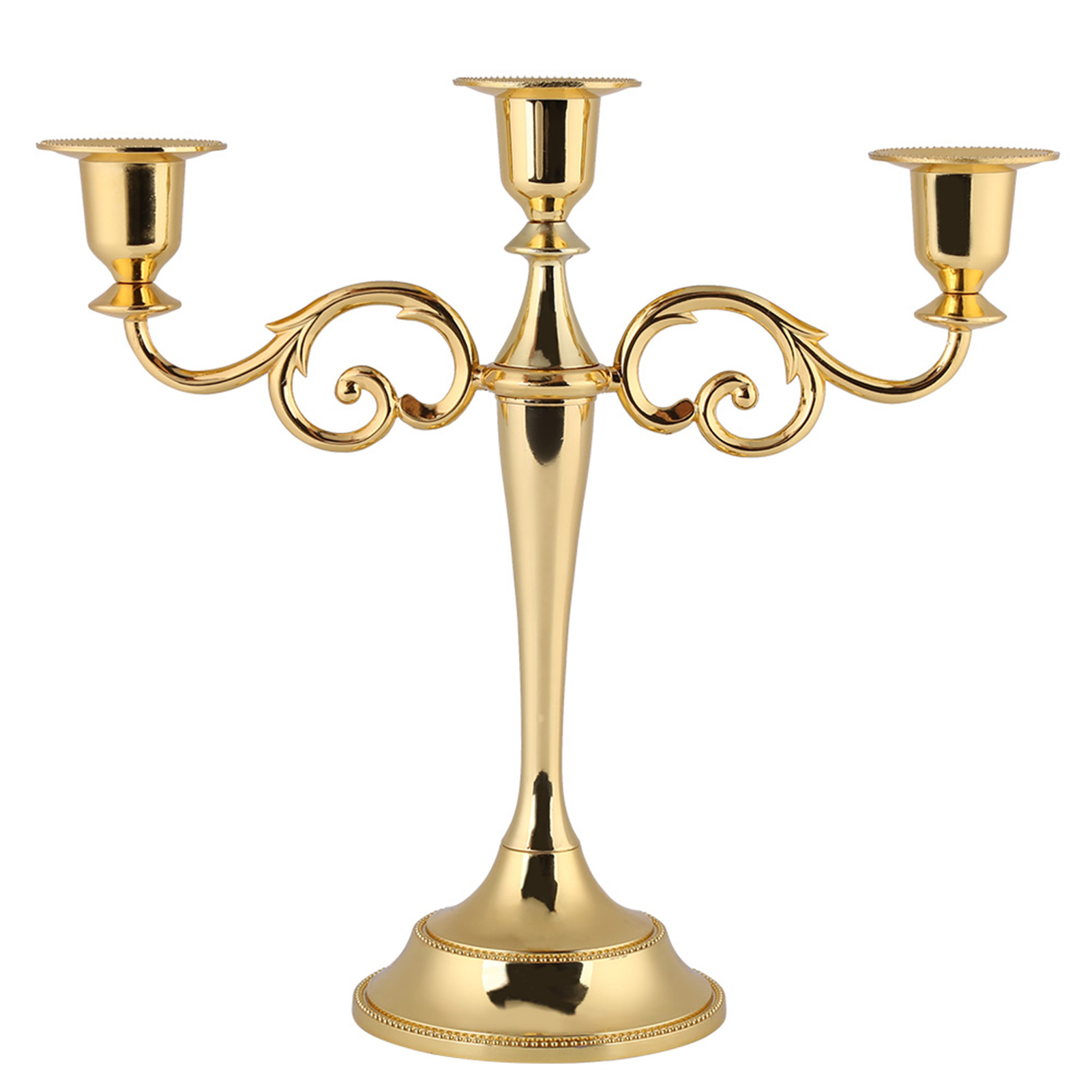 Dreiarmige Goldene Metall-pendelleuchte, Kerzenständer Im Europäischen Stil Für Hochzeiten, Wohndekoration, Goldener Kandelaber