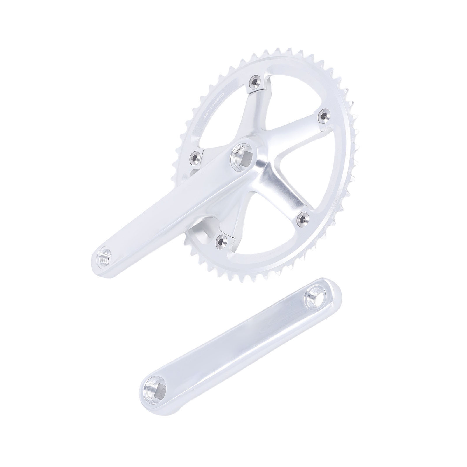 Kurbelgarnitur Aus Aluminiumlegierung, 144 Bcd, 48 Zähne, Vierkantkurbel, Kurbelarmset Für Mountainbike Und Rennrad, Silber