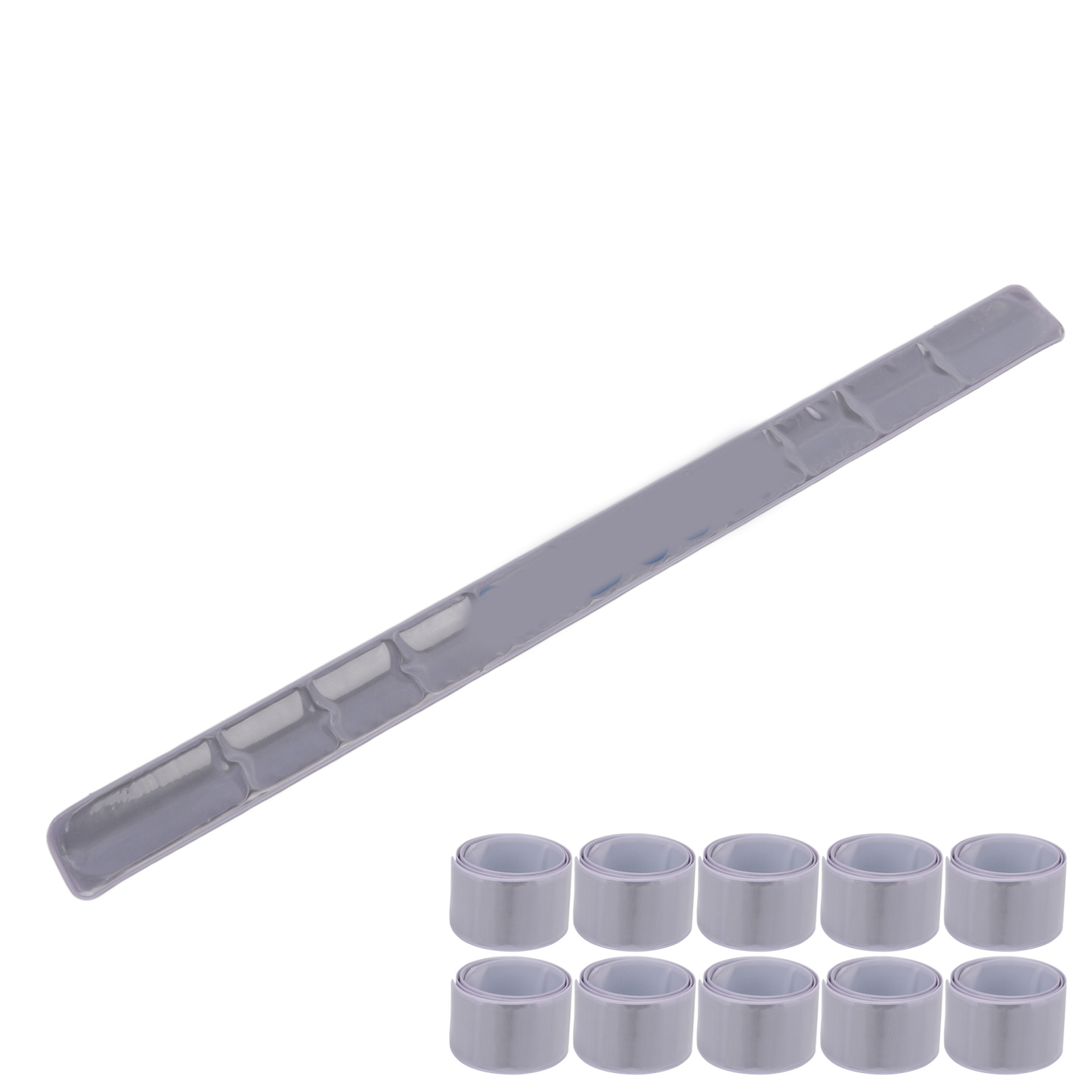 Reflektierendes Silikon- Und Stahl-armband Für Sport, Radfahren, Silber