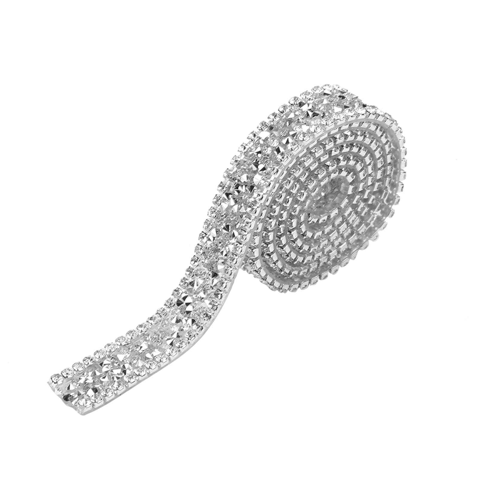 Funkelndes Band Mit Kristallstrasssteinen, 15 Mm Diamantgewebe, 1 Yard Rolle, Silberne Verzierung