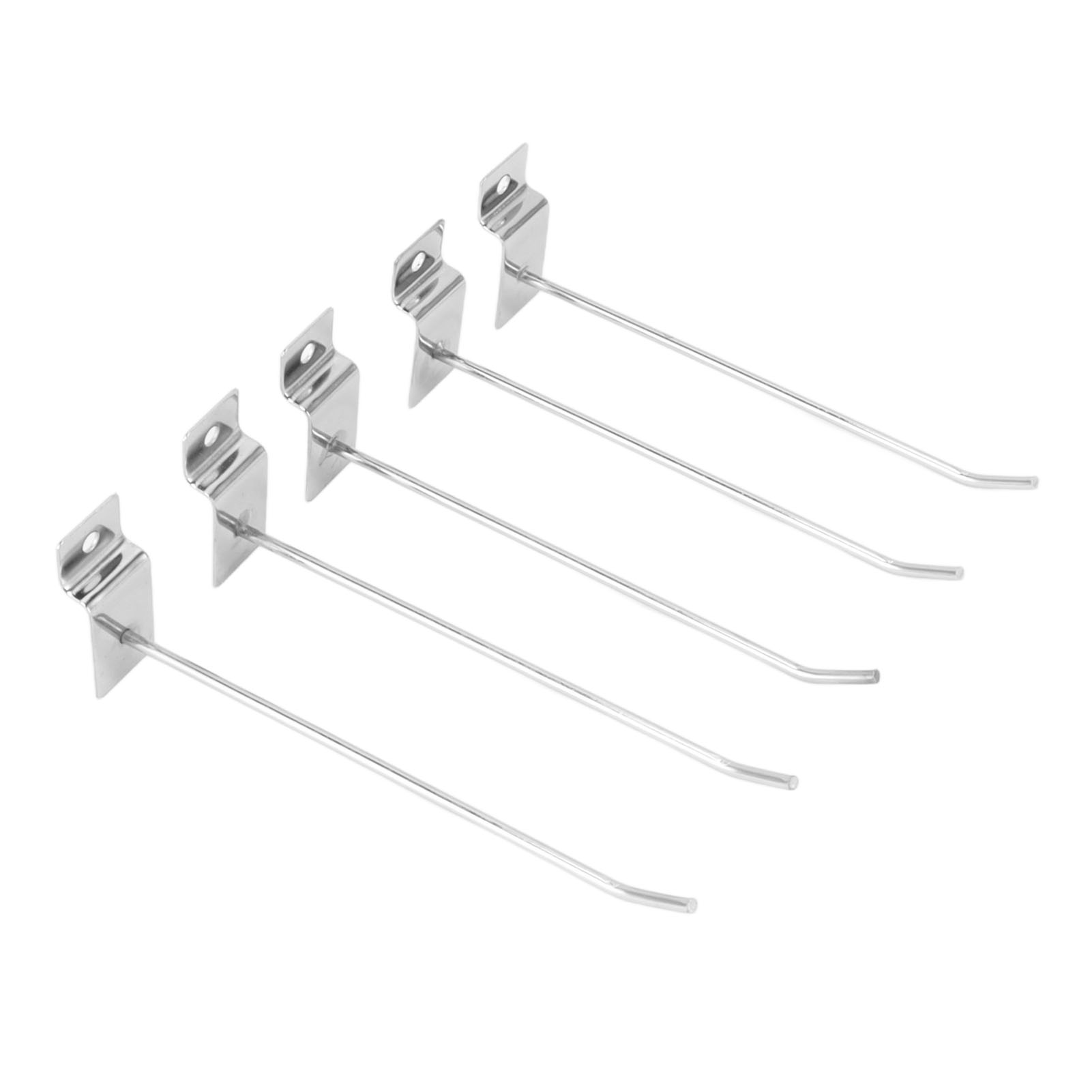 Packung Mit 50 Lamellenwandhaken, Einzelner Drahtstab Zur Präsentation, 15 Cm, 3,3 Mm Durchmesser, Silberfarben