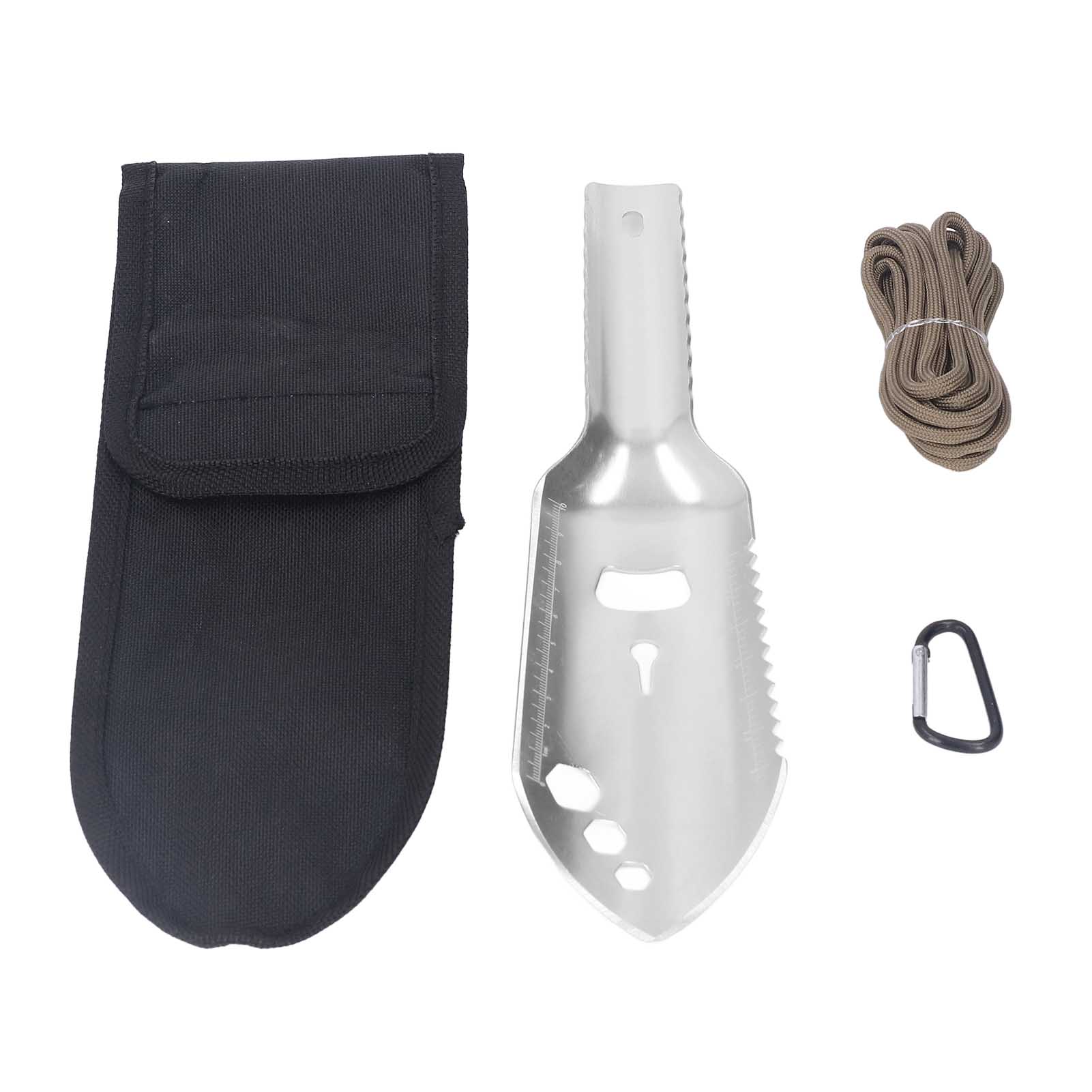 Multifunktionale Campingschaufel Aus Aluminiumlegierung, Kompaktes Überlebenswerkzeug Für Outdoor-wanderungen, Silberfarben