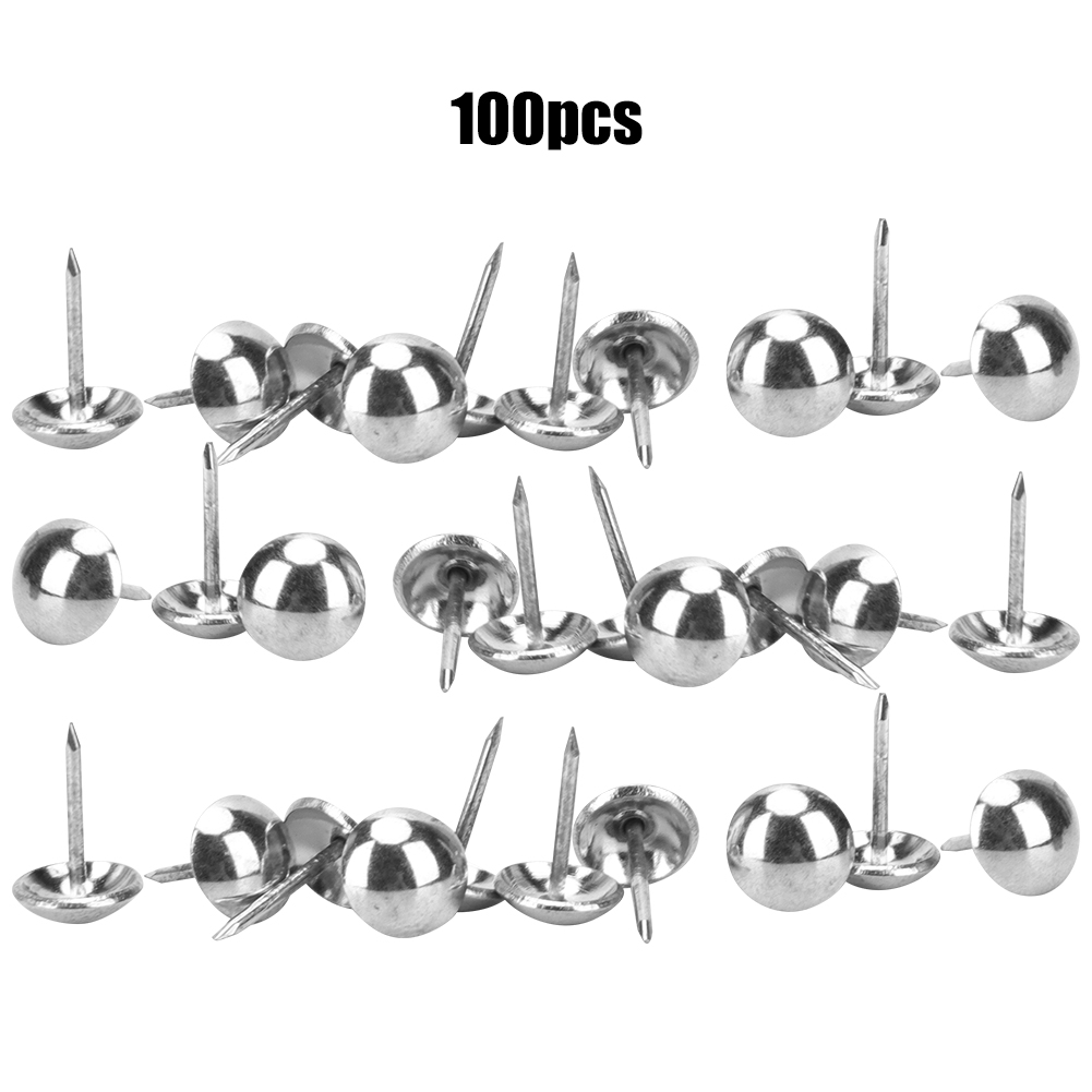 Antike Polsternägel Aus Messing Und Eisen, 100 Stück, Dekorative Möbelnägel, Accessoires, 11 X 17 Mm, Silberfarben