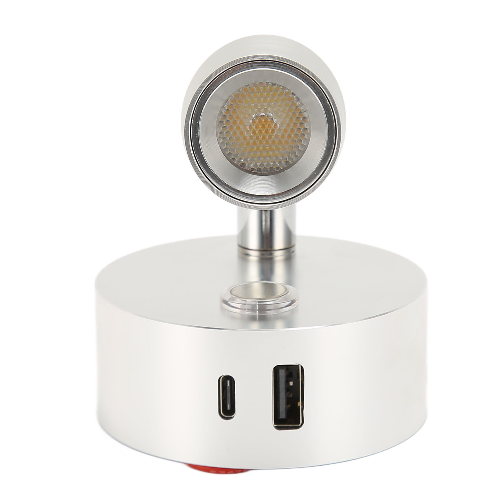 Leselampe Für Wohnmobile Mit Usb-c-anschluss, Blauem Nachtlicht, 3 Dimmbaren Farben, Bootsleselampe, Polierter Oberfläche, 12–24 V Dc-touch-schalter, Silberfarben