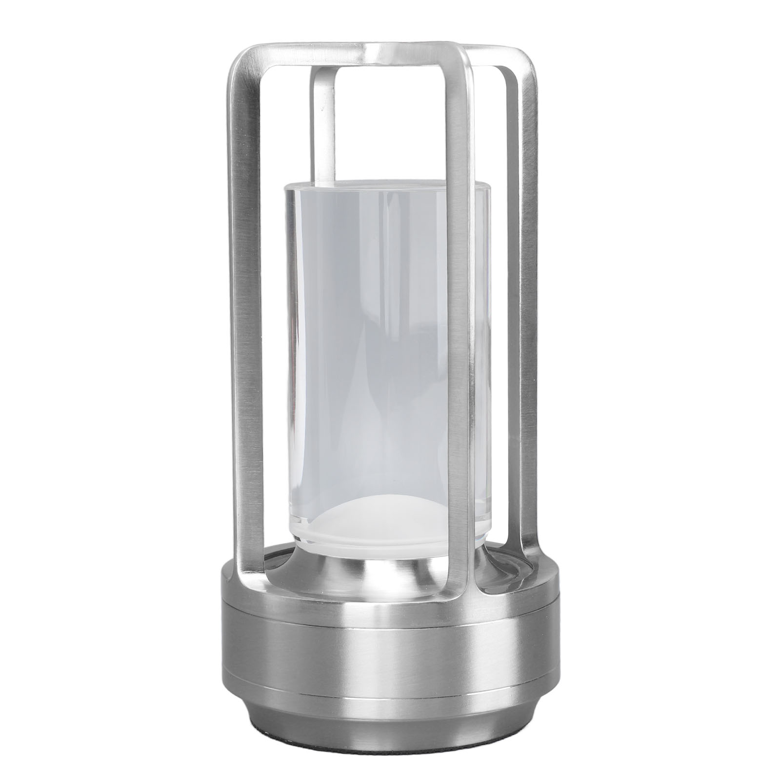 Kabellose Tischleuchte, Kristallschirm, 16 Farbtemperaturen, Fernbedienung, Touch-bedienung, Dimmbare Rgb-led, Silber