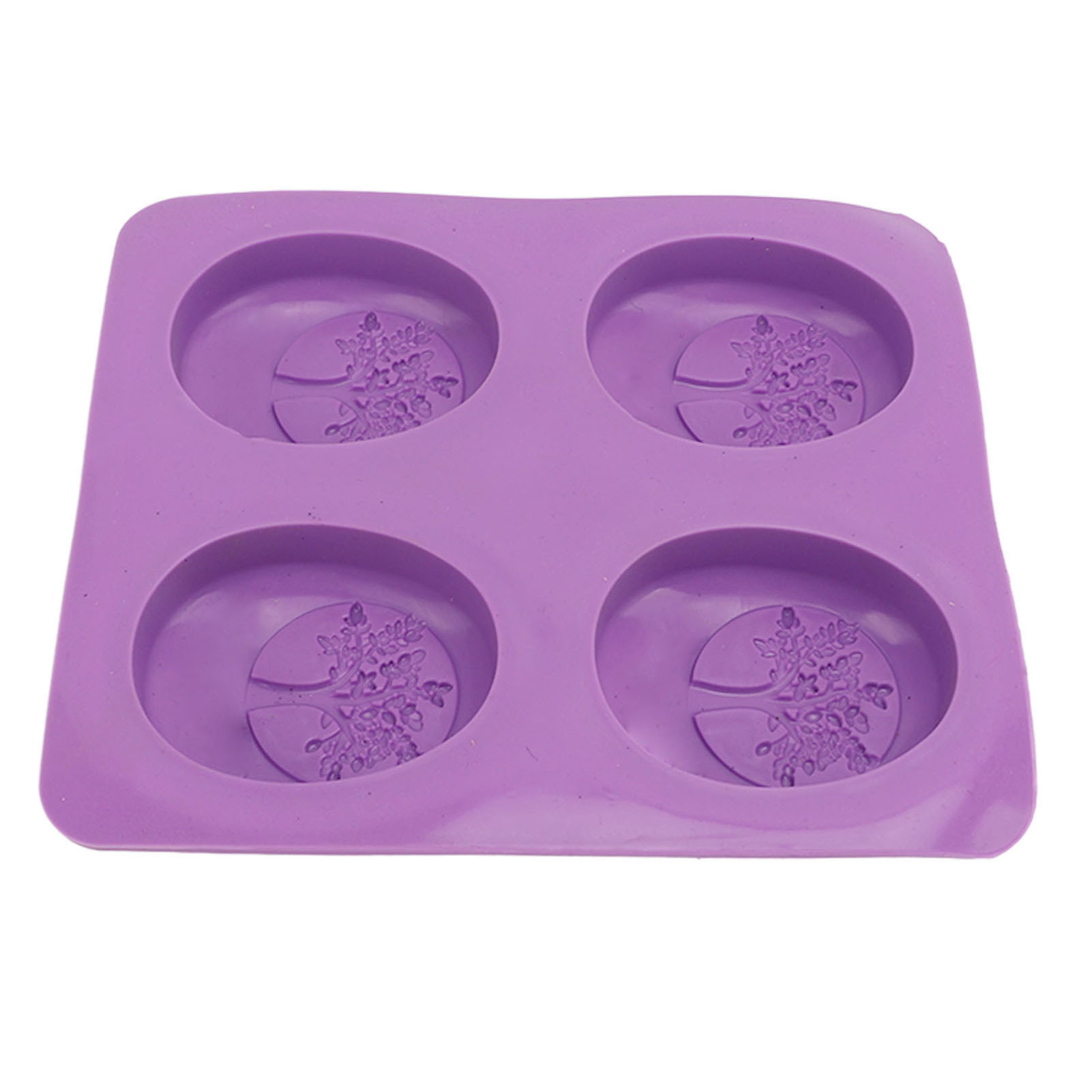 Lila Silikon-seifenform, 4 Designs, Flexibel Und Biegsam, Leicht Zu Lösen, Ideal Zum Selbermachen, Ovale Form