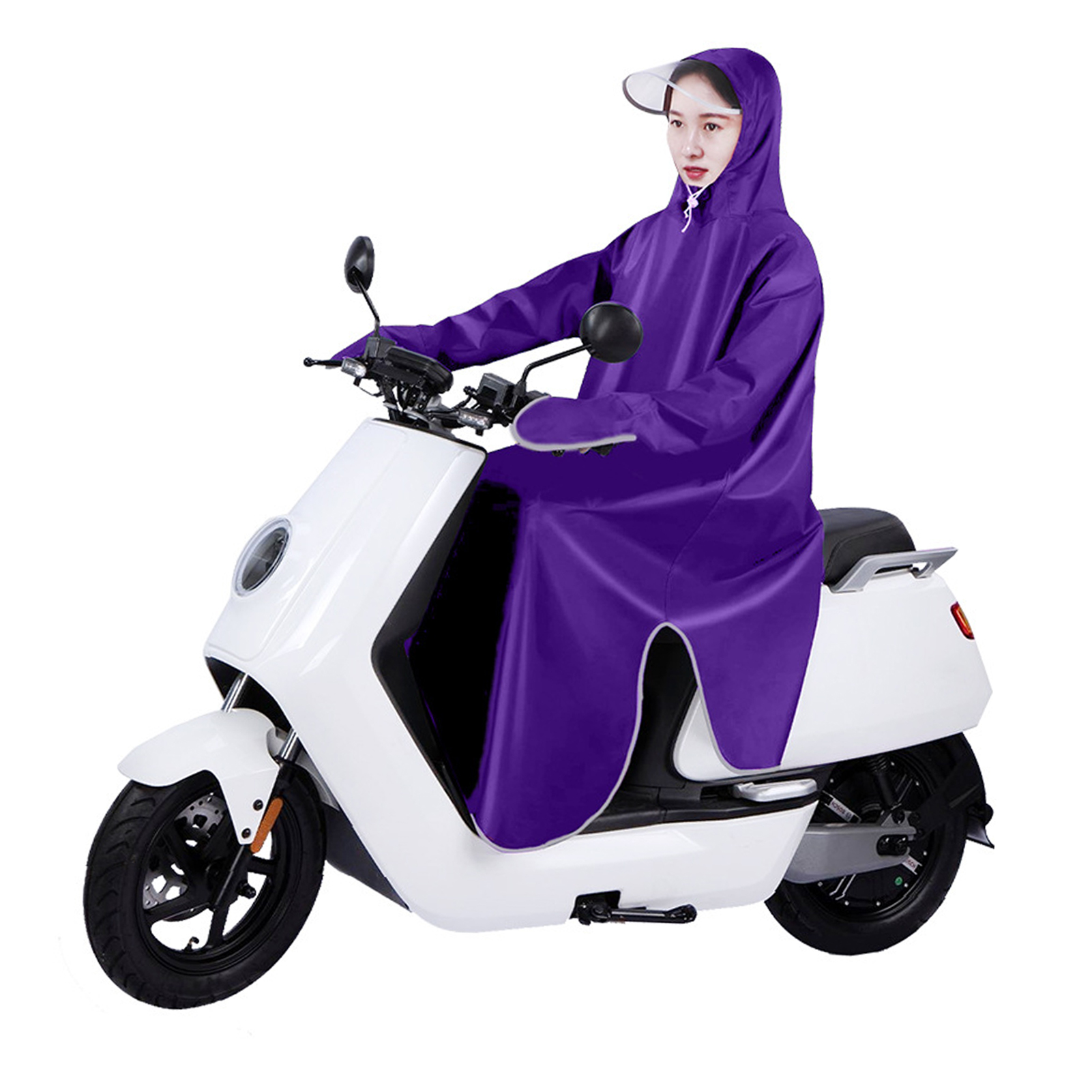 Wasserdichter Oxford-regenponcho Für Erwachsene, Geeignet Für E-bikes, Größe 5xl, Lila, Vergrößerter Schutz Beim Radfahren