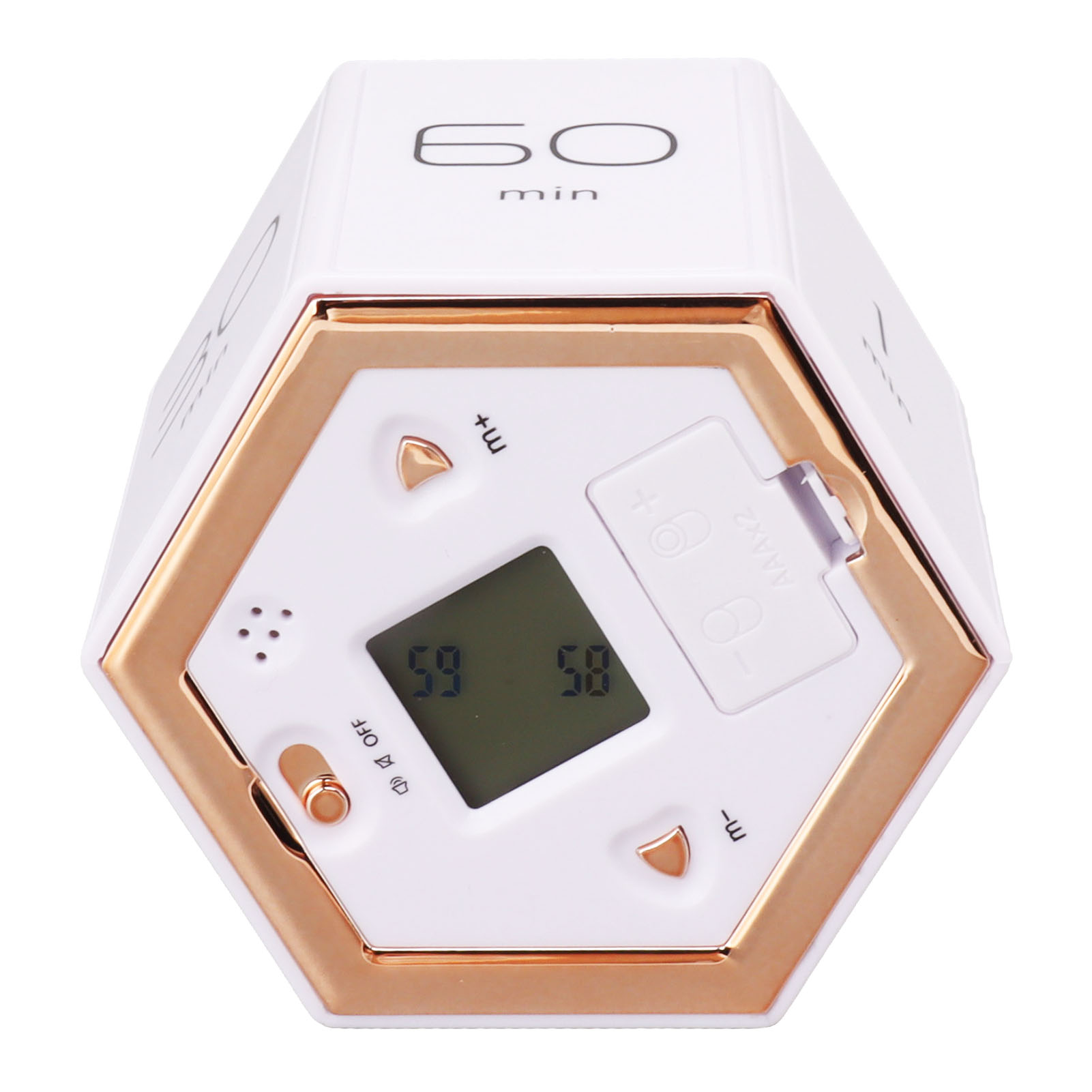 Hex Flip Timer Mit Lautloser Alarmfunktion, Magnetischer Zeiterfassungswürfel Mit Weißem Lcd-display Für Küche, Arbeitszimmer, Büro