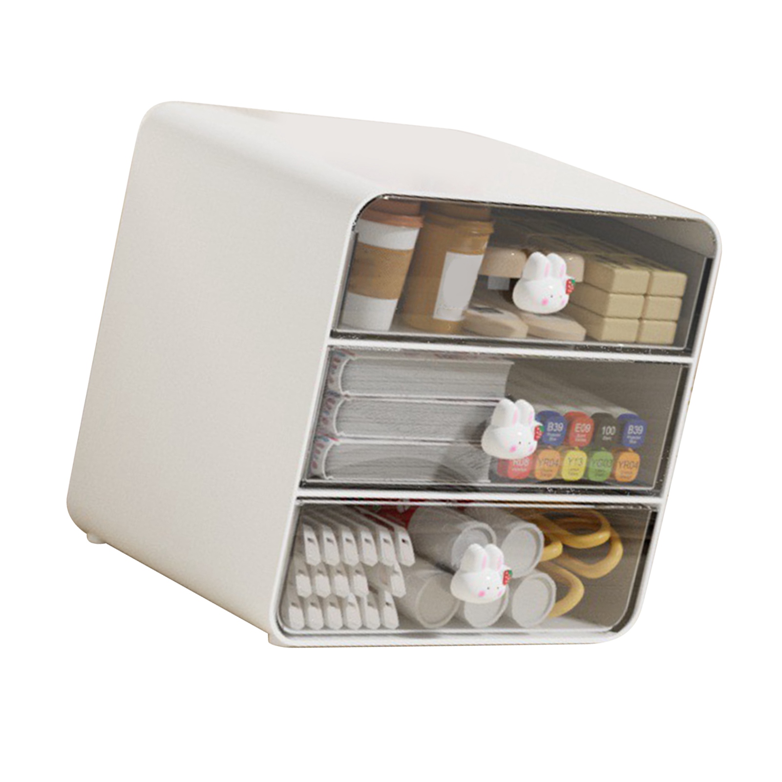 Große Kosmetikschublade, Weiße Schminkbox, Schreibtischregal Für Studentenzimmer, Zuhause, Große Größe, Weißes Kaninchen