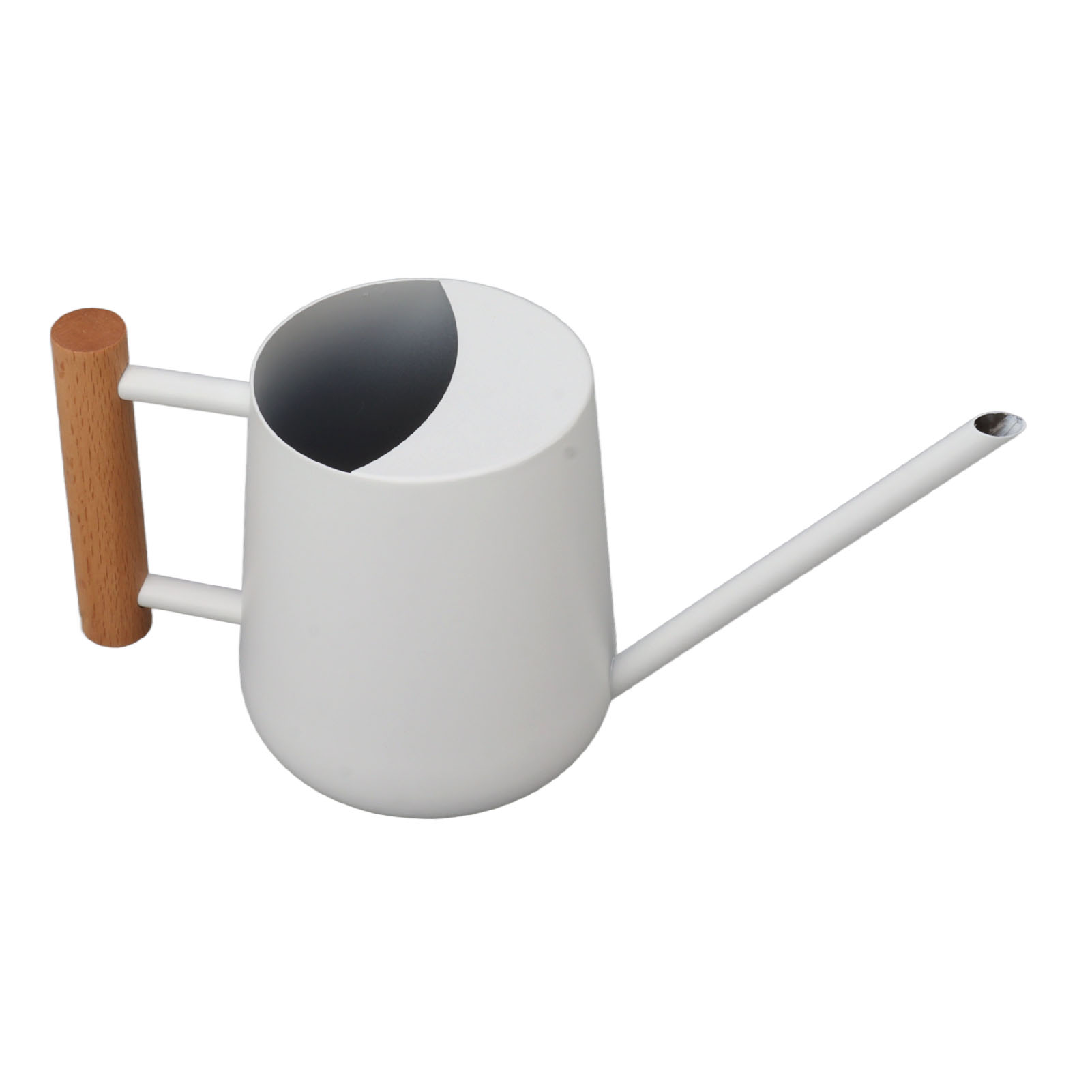 900-ml-gießkanne Aus Edelstahl Mit Langem Ausguss Und Elegantem Holzgriff, Geeignet Für Blumentöpfe, Garten, Haushalt Oder Den Außenbereich. Weiß.