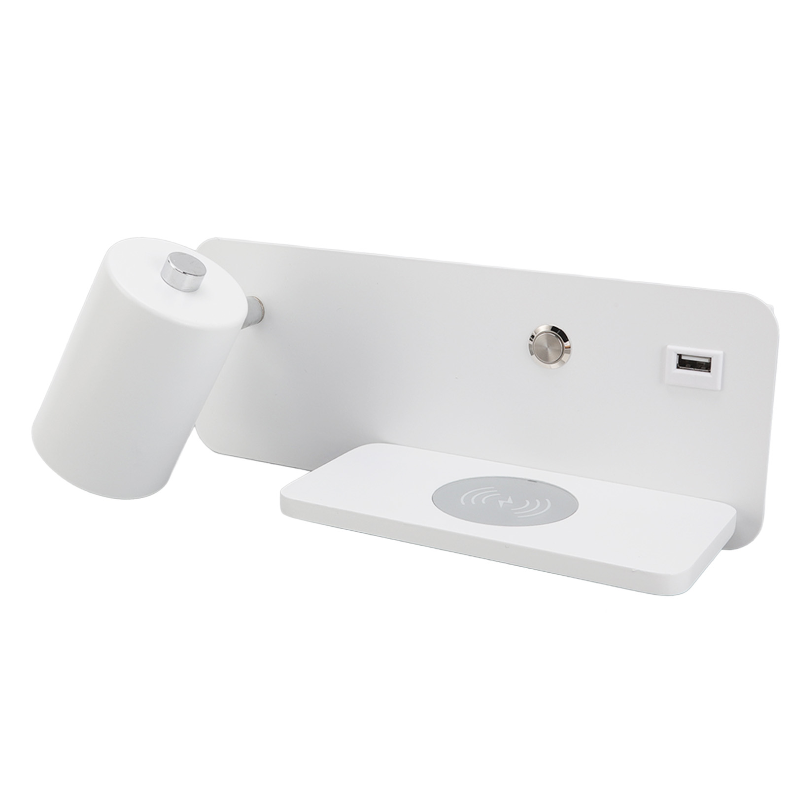 Led-wandleuchte Mit Kabelloser Ladefunktion Über Usb-anschluss, Für Wohn-/schlafzimmer, 85–265 V, Weiß, Linksseitig