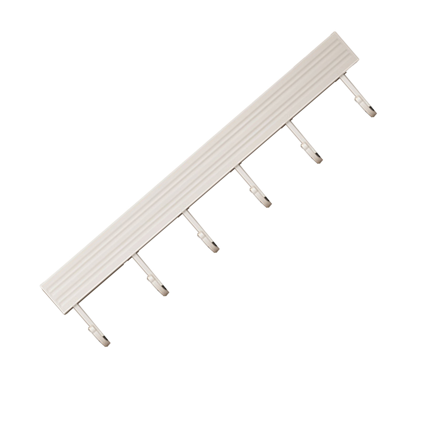 Weißer Aluminium-küchenwandhaken, 30 Cm, 6 Haken, Kein Bohren Erforderlich, Utensilienhalter, Löffel, Schaufel, Schneidebrett, Wandaufbewahrung.