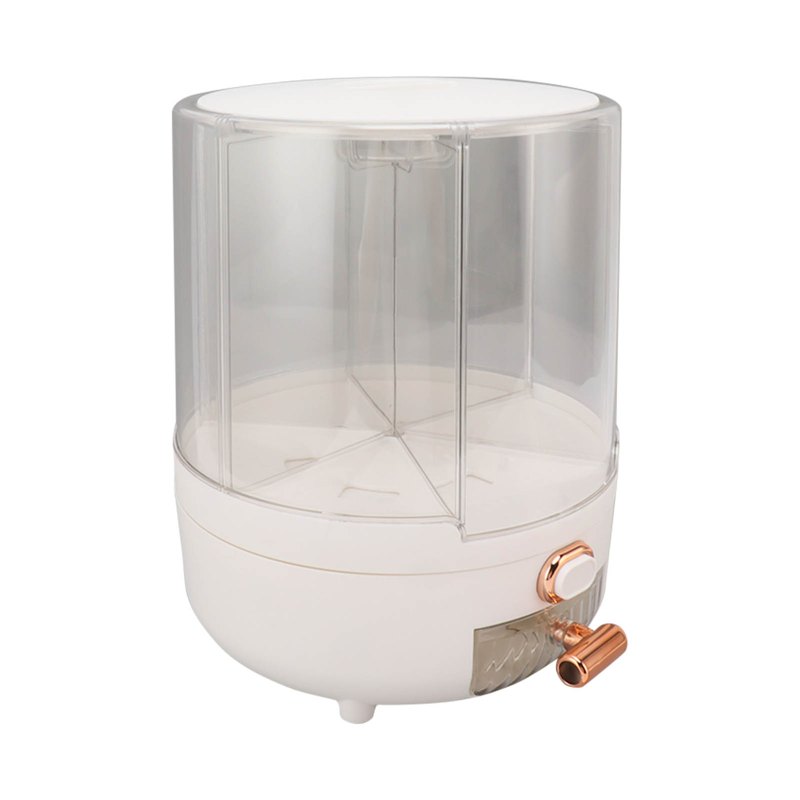 360° Drehbare Getreidemühle Aus Kunststoff, 6 Fächer, Küchenaufbewahrungsbehälter Für Reis Und Hülsenfrüchte, Weiß, 6,5 Kg / 14,3 Lb