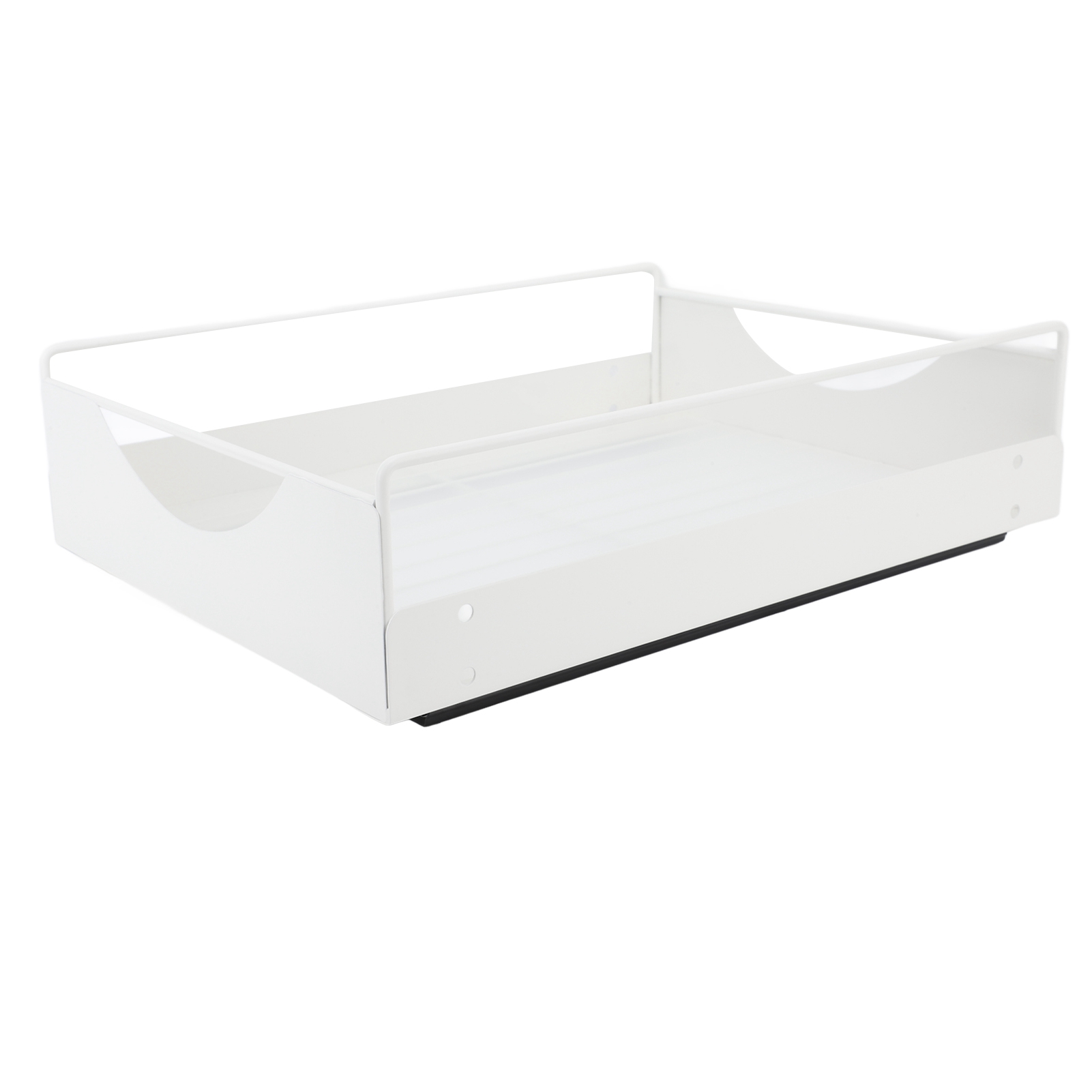 Ausziehbarer Schrankboden, Kohlenstoffstahl, Geräuscharm Gleitend, Aufbewahrungsschublade Für Bad Und Ankleidezimmer, Weiß, L 302 X 401 X 115 Mm