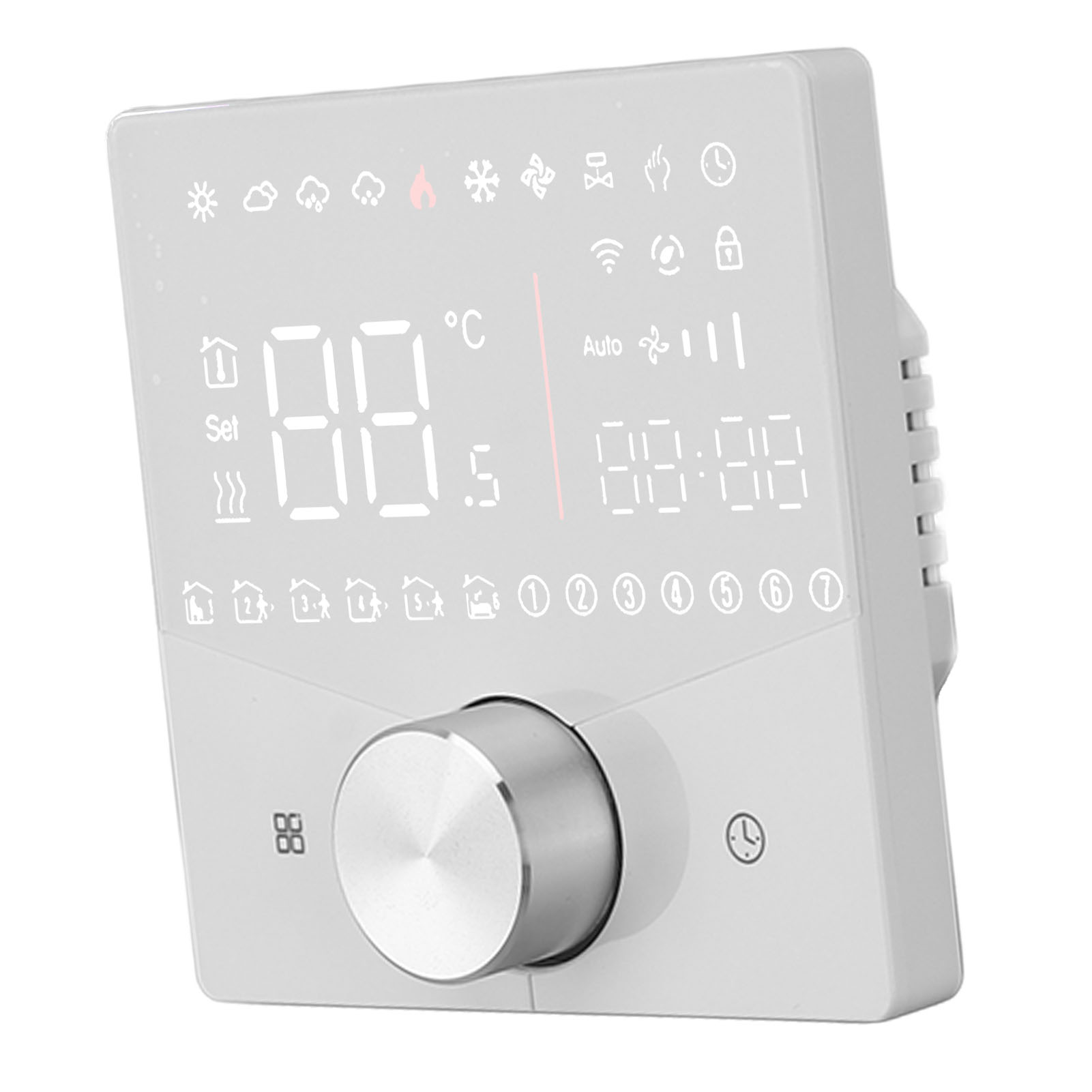 Intelligenter Digitaler Thermostat Mit Farb-lcd-bildschirm, Präziser Steuerung Und Weißem Temperaturregler