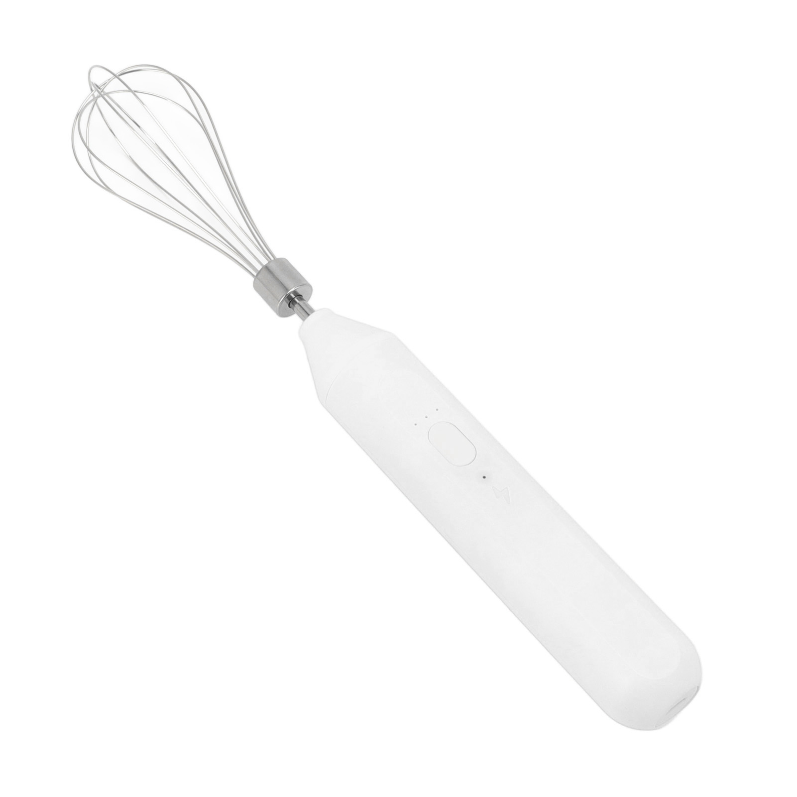 Kabelloser, Per Usb Aufladbarer Elektrischer Schneebesen Für Eier, Milch Und Getränke, Tragbarer Mixer Mit Edelstahl-schneebesen, Weiß