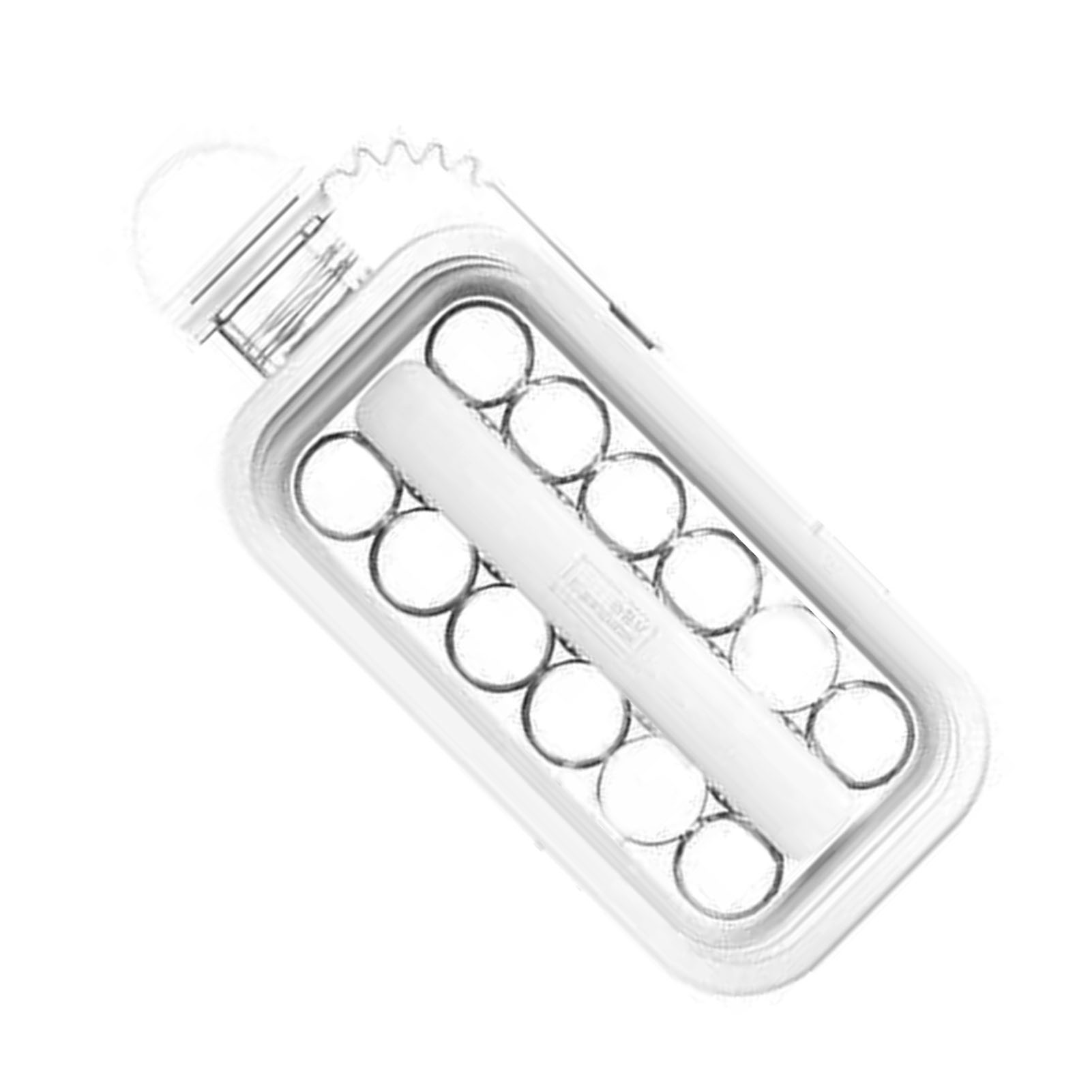 2-in-1-wasserflasche Mit Eiswürfelform, Weiß, Inklusive Deckel, Tragbar, Für Eiswürfel