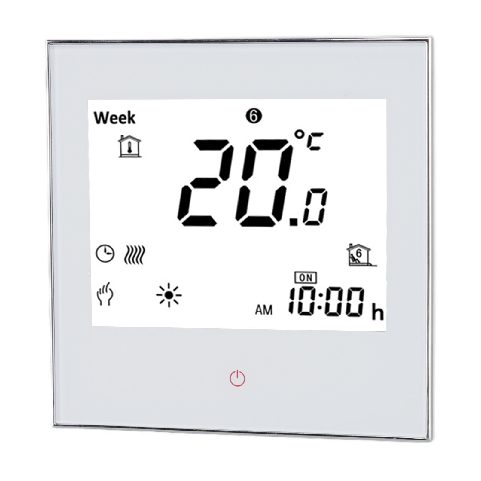 Programmierbarer Elektrischer Heizungsthermostat, Lcd-touchscreen, Pc- Und Abs-temperaturregler, Für Den Heimgebrauch, Weiß, Wechselstrom 95–240 V