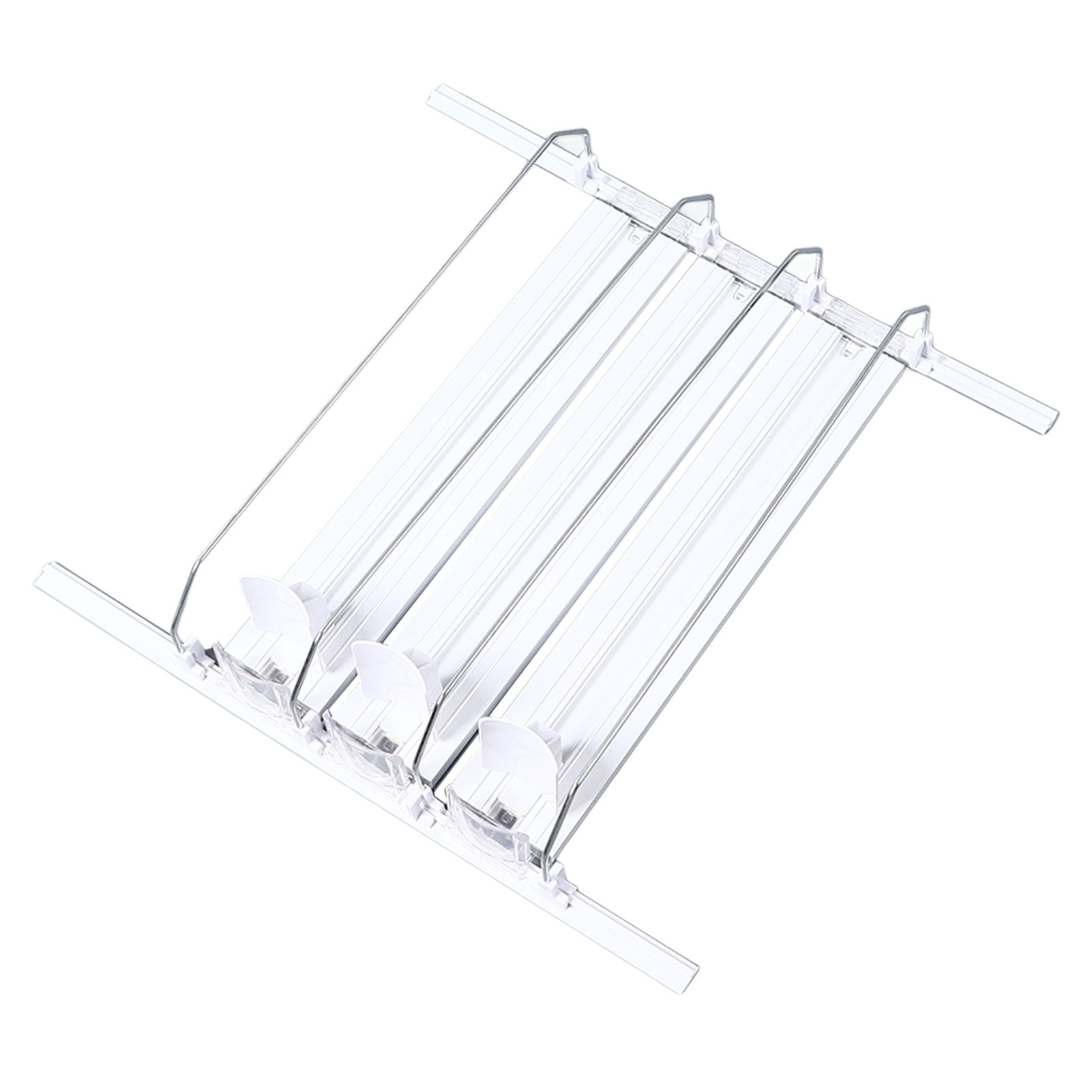 38 Cm Weißer Getränkehalter Für Den Kühlschrank, Automatischer Getränkespender Mit Stopfer Für 12-oz-, 16-oz- Und 20-oz-dosen, Verstellbare Breite, E-form