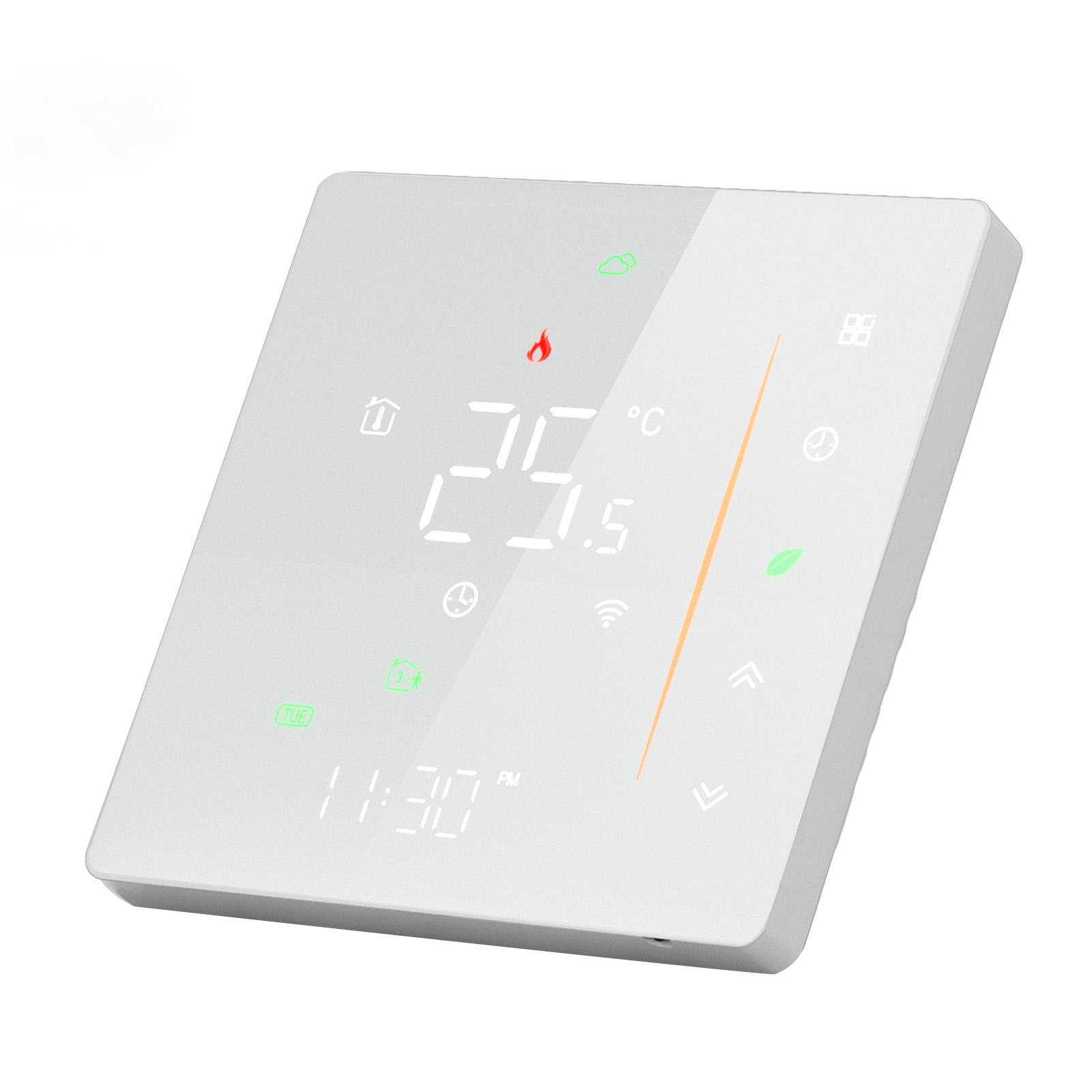 Tuya Ac 95-240v Weißer Programmierbarer Wlan-smart-thermostat Mit Fußbodenheizungs-temperaturregelung Per Smartphone-app