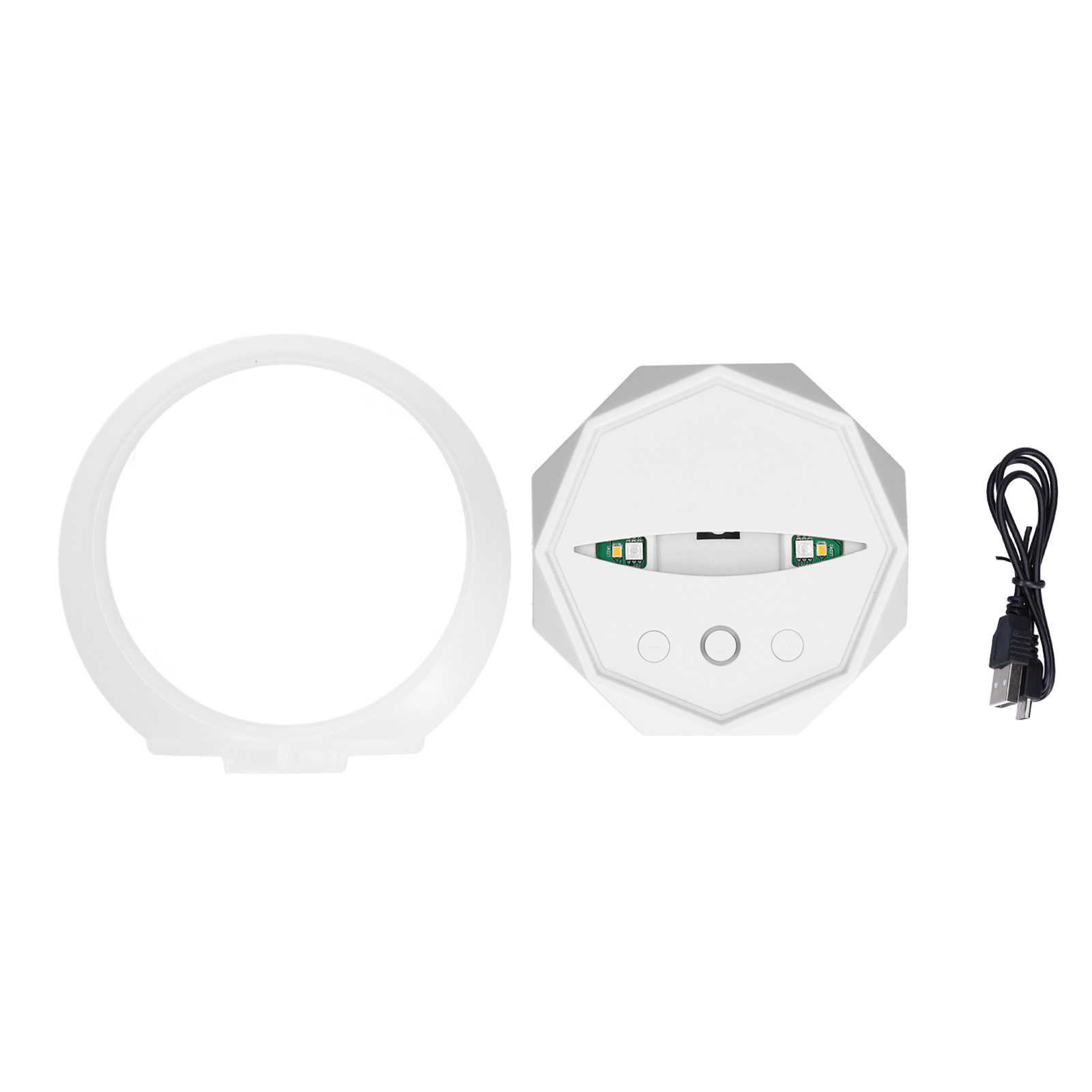 Kabelloser Lautsprecher Mit 3 Led-beleuchtungsmodi, Nachtlicht, Elegantem Design, Tragbar Für Partys Zu Hause, Weiß