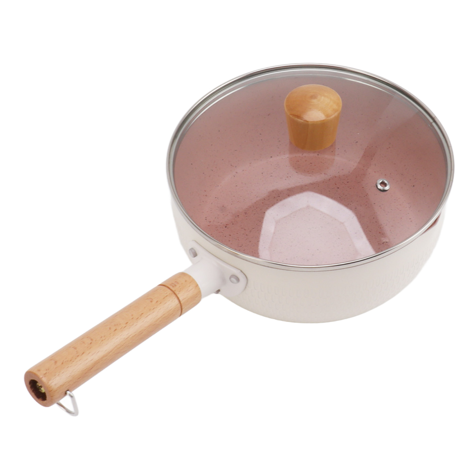 Weißer, Antihaftbeschichteter Topf Mit Deckel, 22 Cm, Für Babynahrung, Instantnudeln, Suppe, Milch