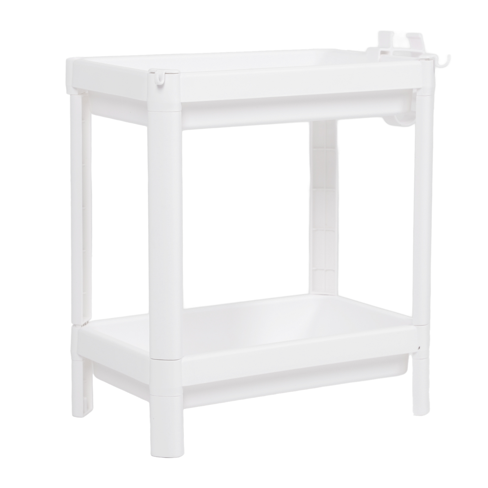 Weißes Kunststoff-badezimmerregal, 2 Ebenen, Freistehend, Multifunktionales Regal Für Wohnzimmer, Schlafzimmer, Küche