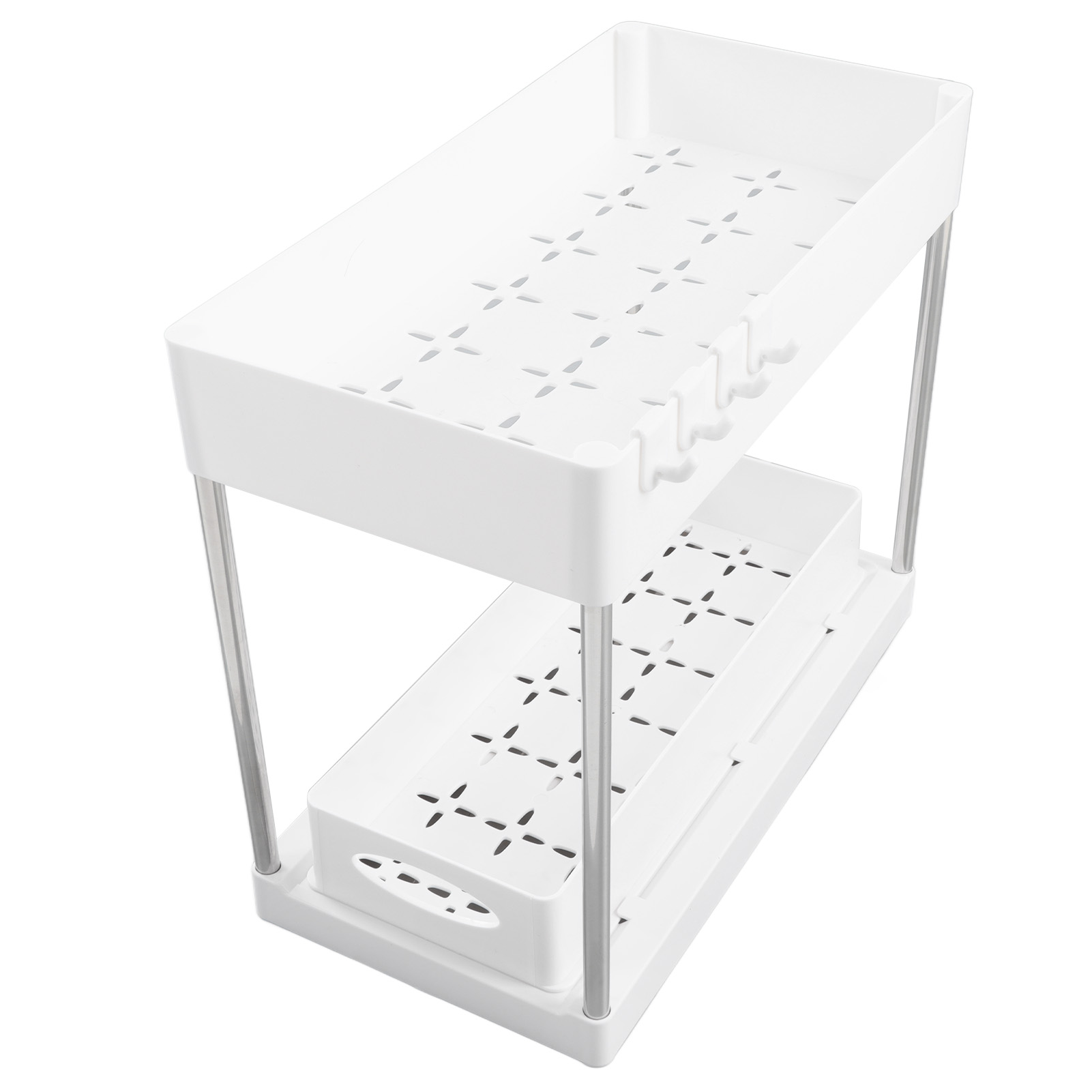 Weißer Abs-schubladenbehälter Mit Auszug, Passend Für Küchenschränke, Badezimmer Und Kosmetikbereiche Unter Der Spüle.