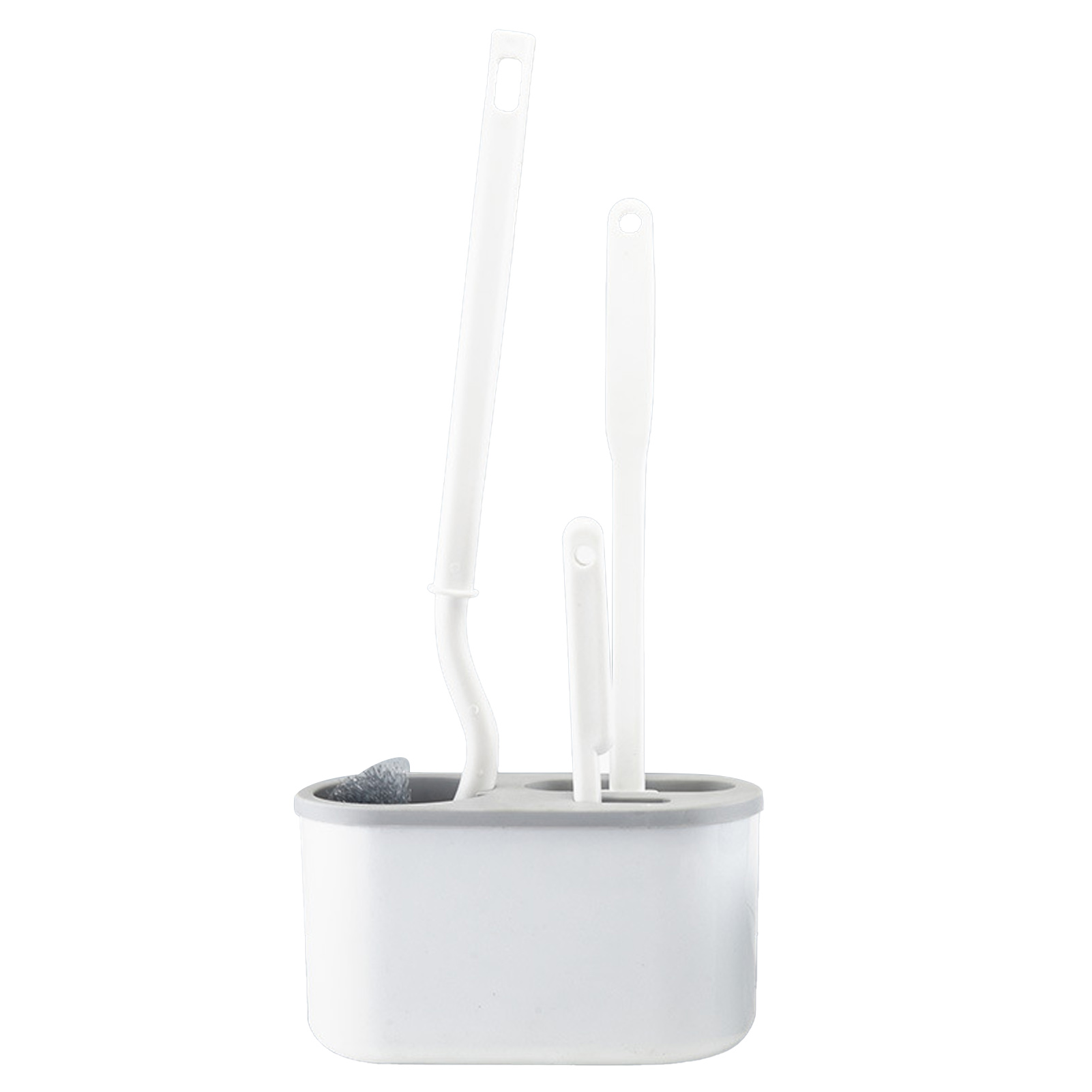 Set Mit 4 Weißen Toilettenbürsten, Wandhalterung Ohne Bohren, Inklusive 3 Ersatzbürsten Fürs Badezimmer