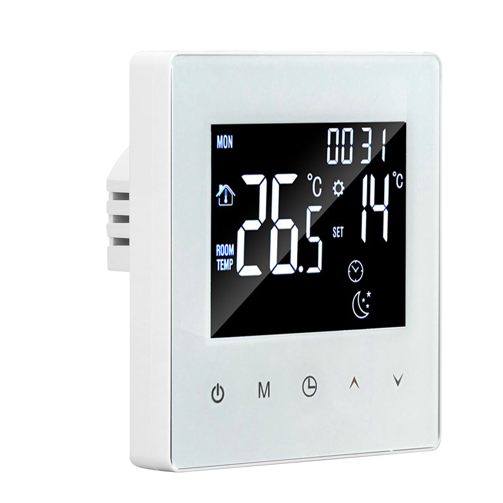 Programmierbarer Digitaler Thermostat Mit Lcd-display Und 3-meter-sonde Für Elektrische Fußbodenheizung In Wohnhäusern, Hotels Und Büros, Ac 90–240 V, Weiß, Ohne Wlan