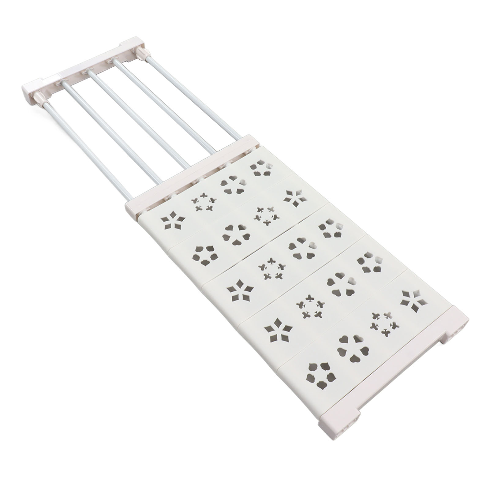 Ausziehbares Weißes Regal Ohne Stange, Teleskopierbarer Schrankteiler, 24 Cm Breit, 50–80 Cm Lang