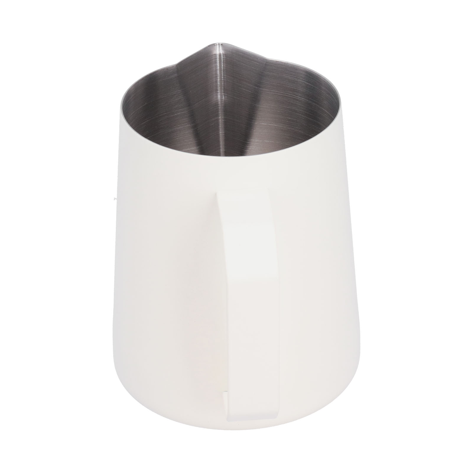 Milchkännchen Aus Edelstahl 304, 600 Ml, Spitzer Ausgießer, Für Kaffee Oder Latte Macchiato, Weiß